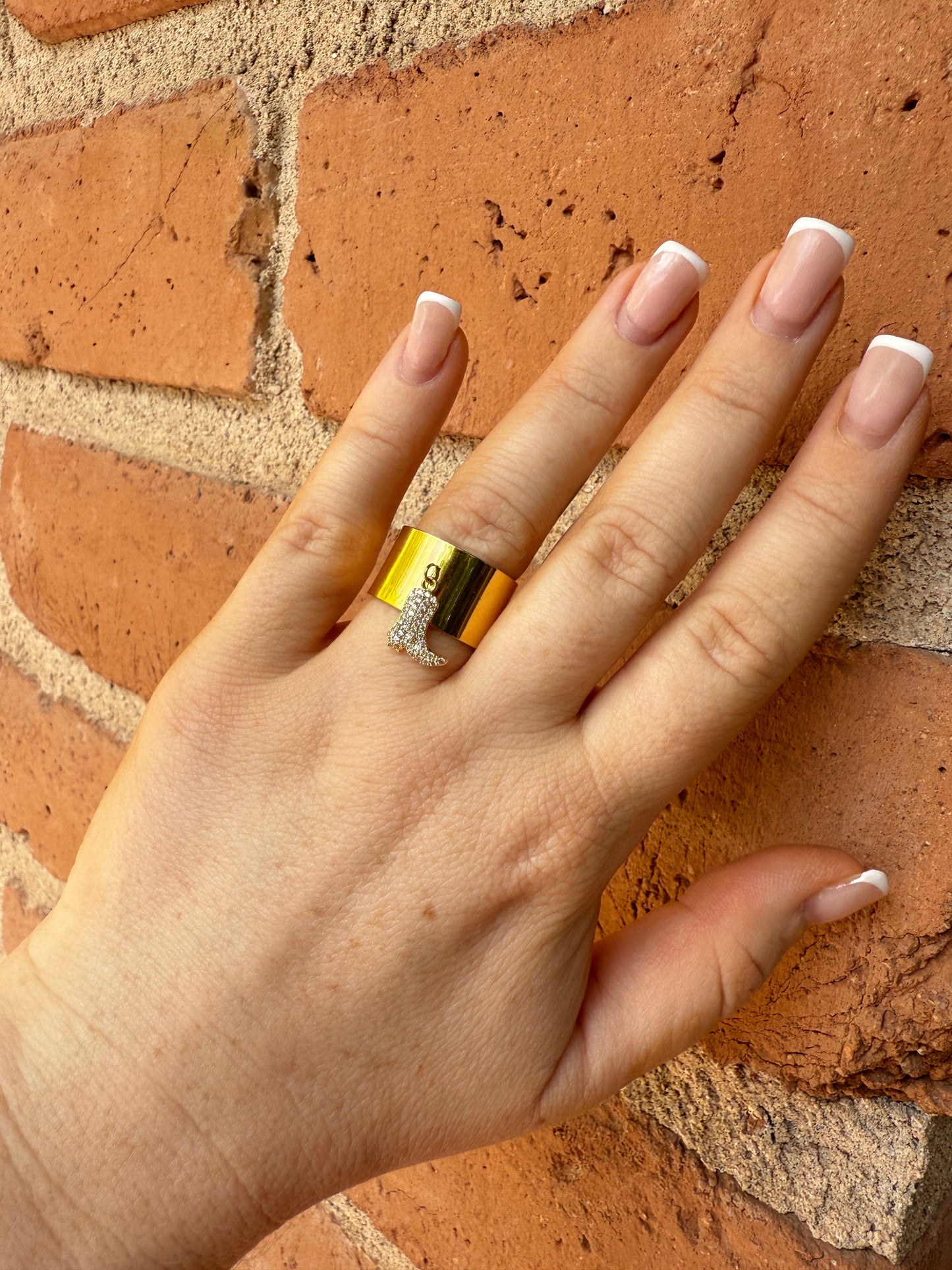 “The Golden Collection” Handmade Gold Plated COWBOY BOOT Adjustable Ring