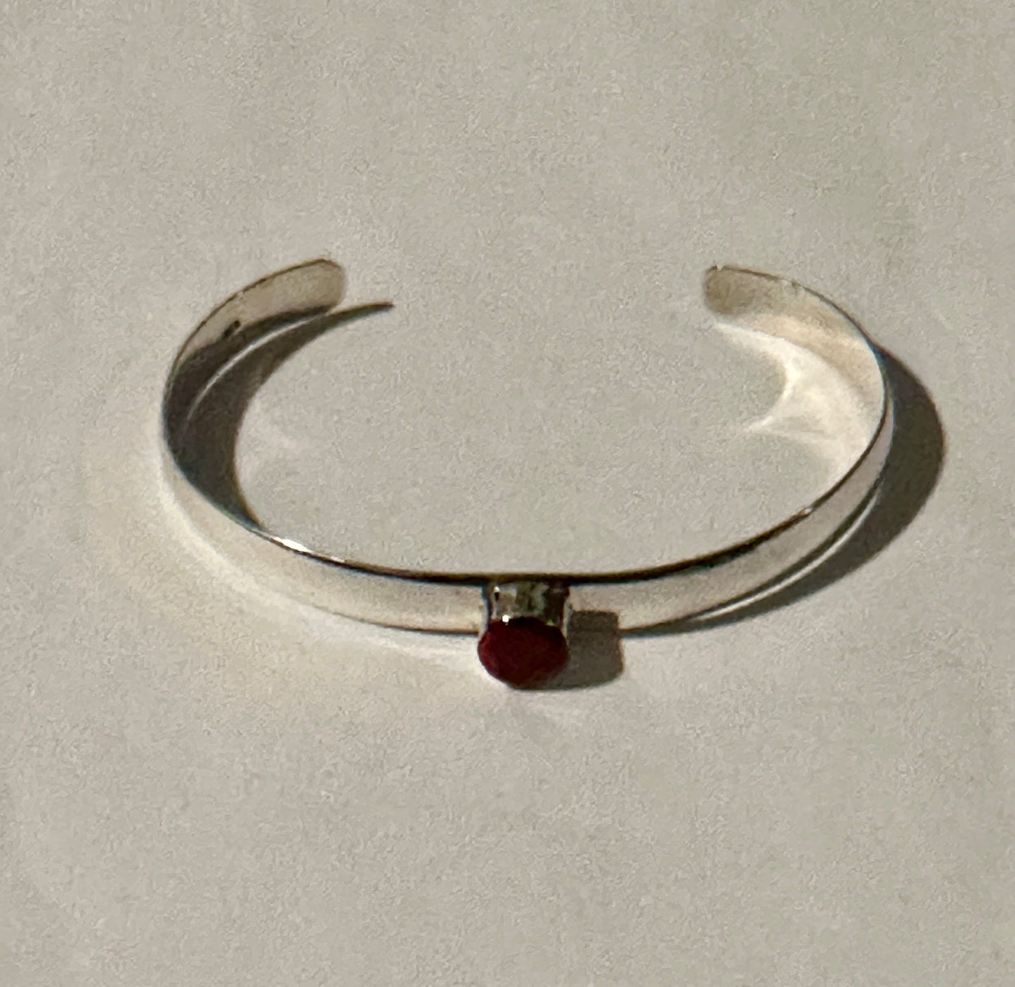 Simple Cuff Red Jasper Sterling Silver Bracelet