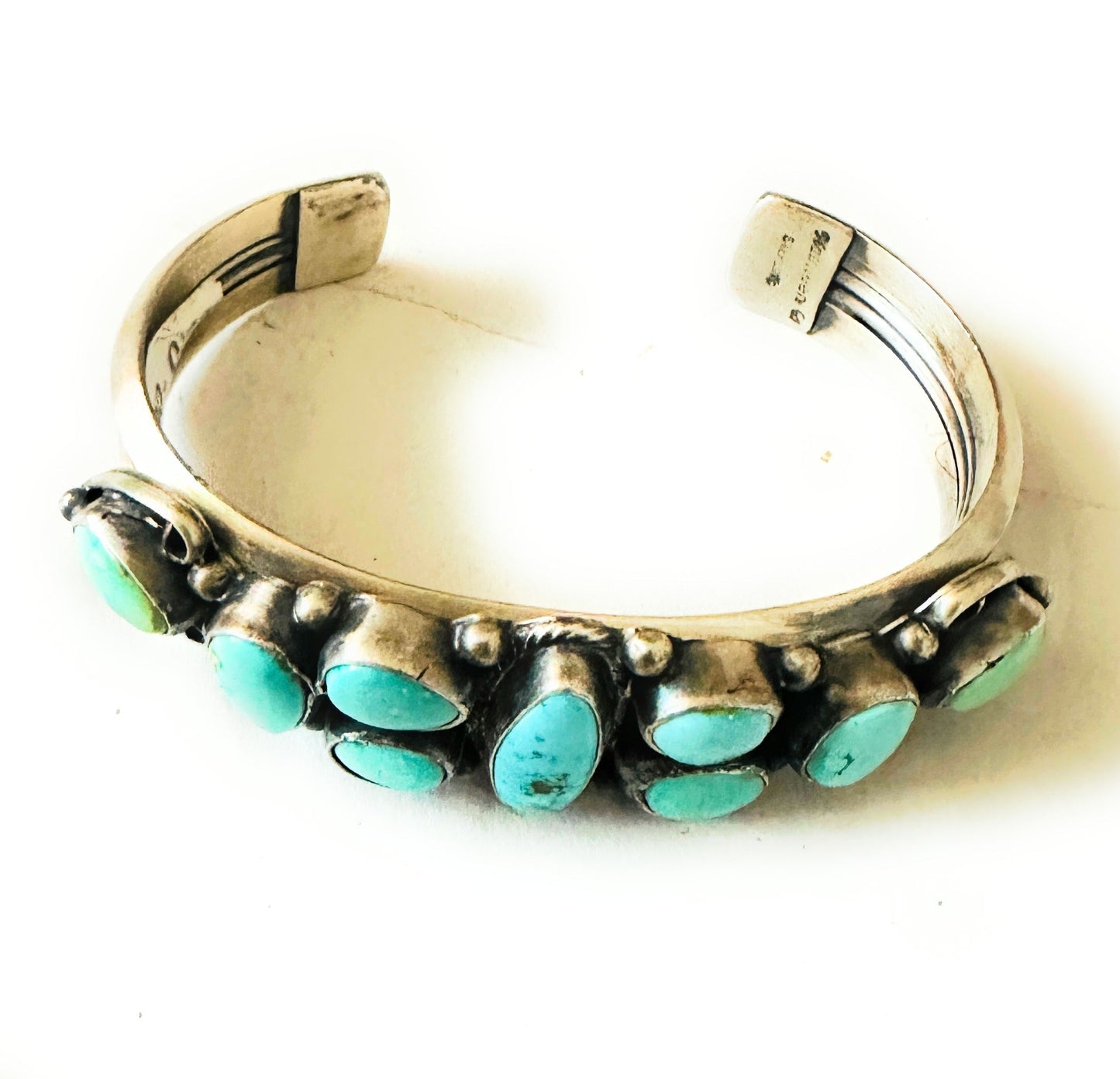 Handcrafted Sonoran Mountain Turquoise & Sterling Silver Cuff Bracelet