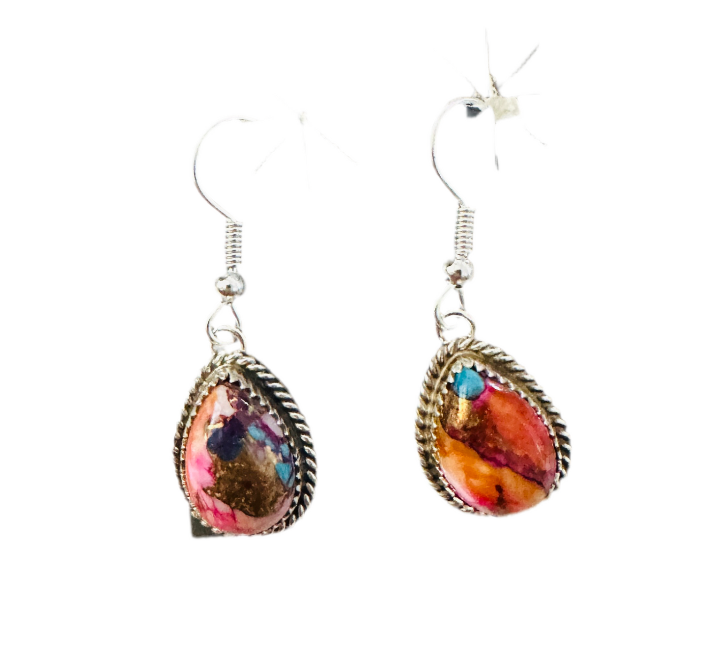 Handcrafted Sterling Silver & Pink Dream Mojave Dangle Earrings
