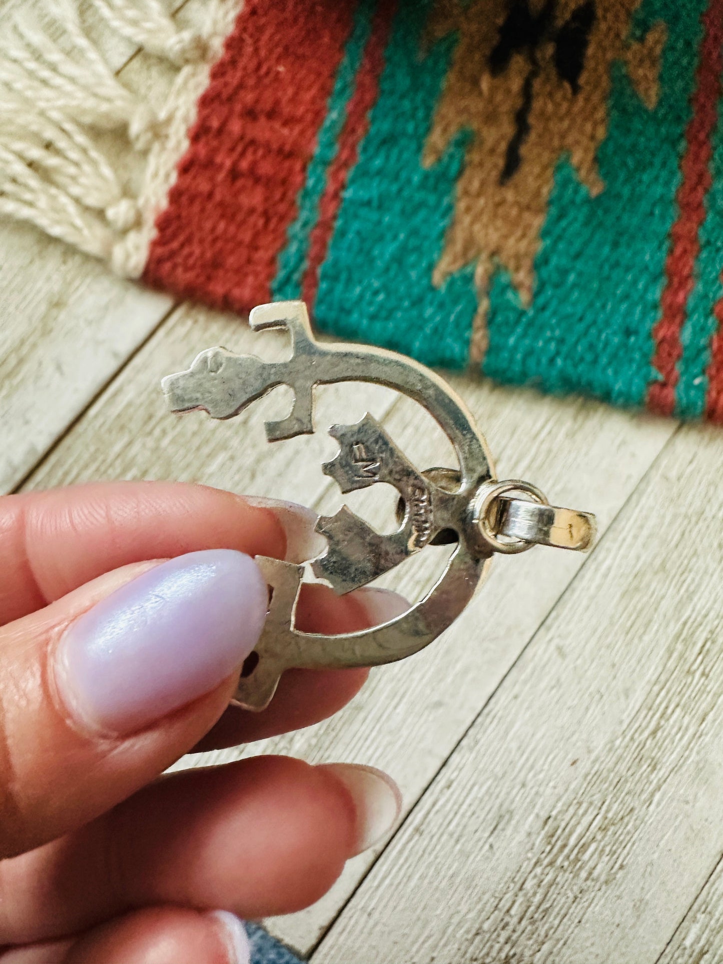 Handcrafted Sterling Silver & Turquoise Naja Pendant