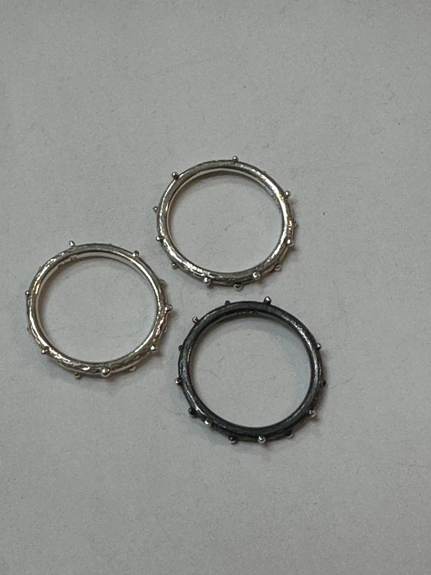 3 Piece Stackable Sterling Silver Urban Ring Size 6