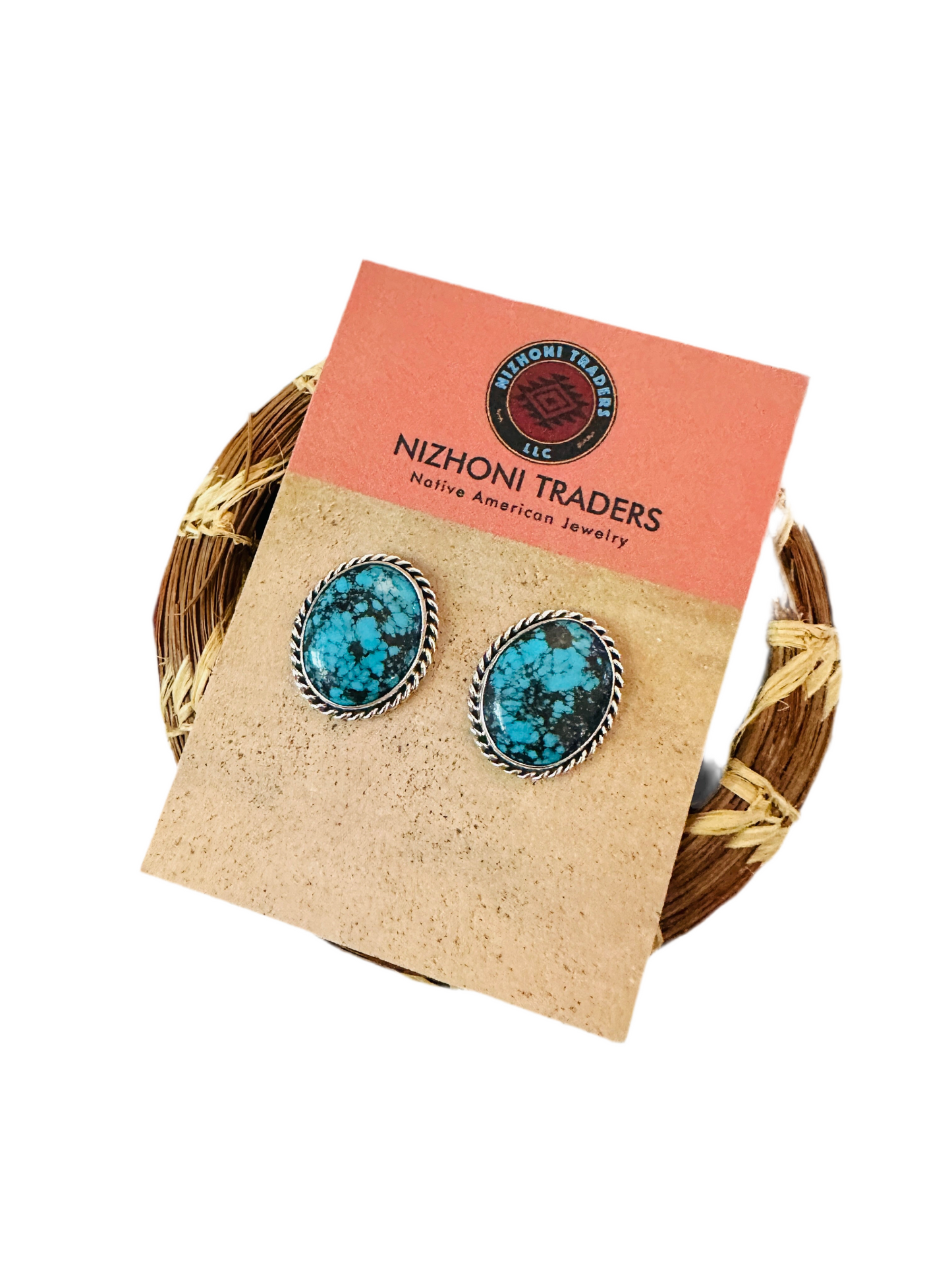 Handcrafted Turquoise & Sterling Silver Post Earrings