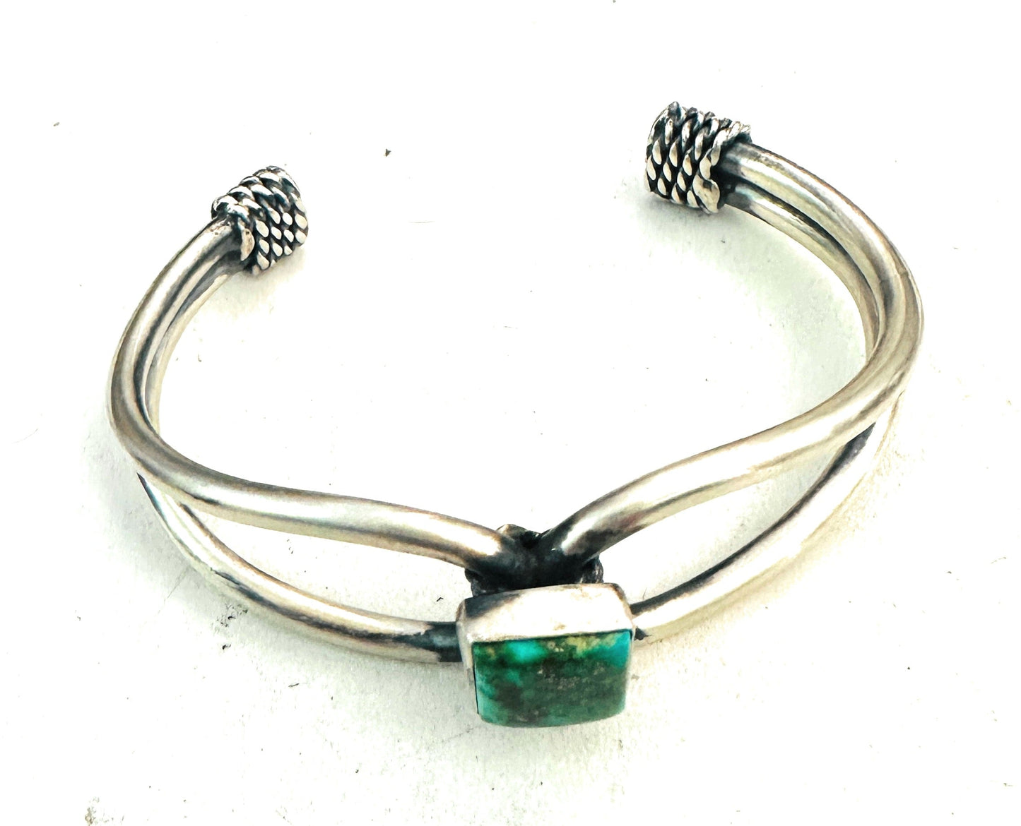 Handcrafted Sonoran Gold Turquoise & Sterling Silver Cuff Bracelet