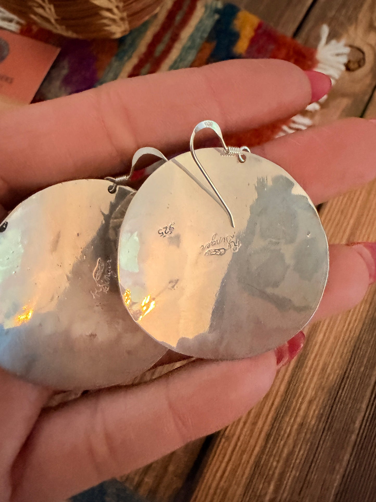 Handcrafted Sterling Silver & Copper Dangle Earrings by Rose Singer