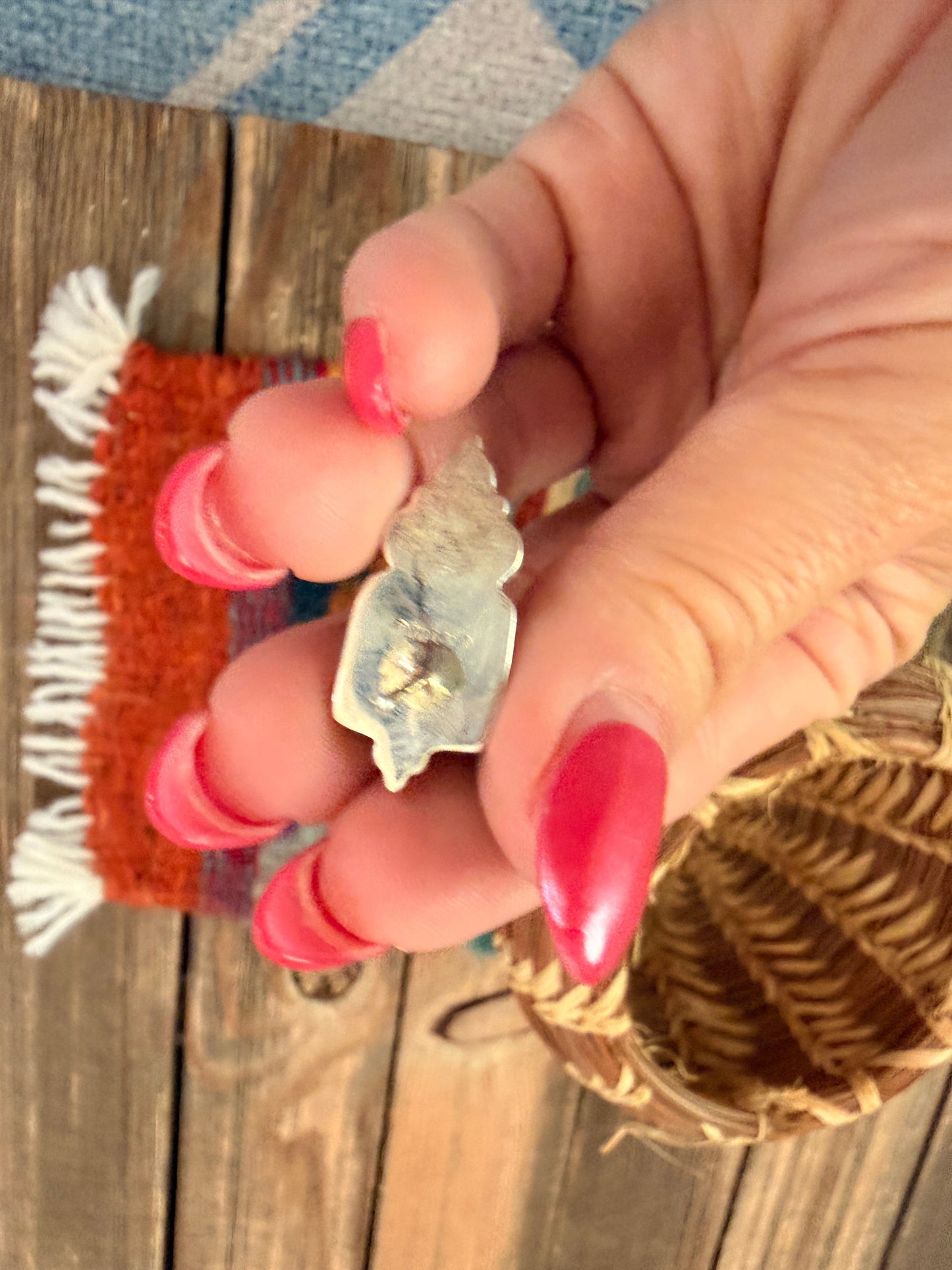 Handcrafted Lapis, Coral & Sterling Silver Dangle Earrings