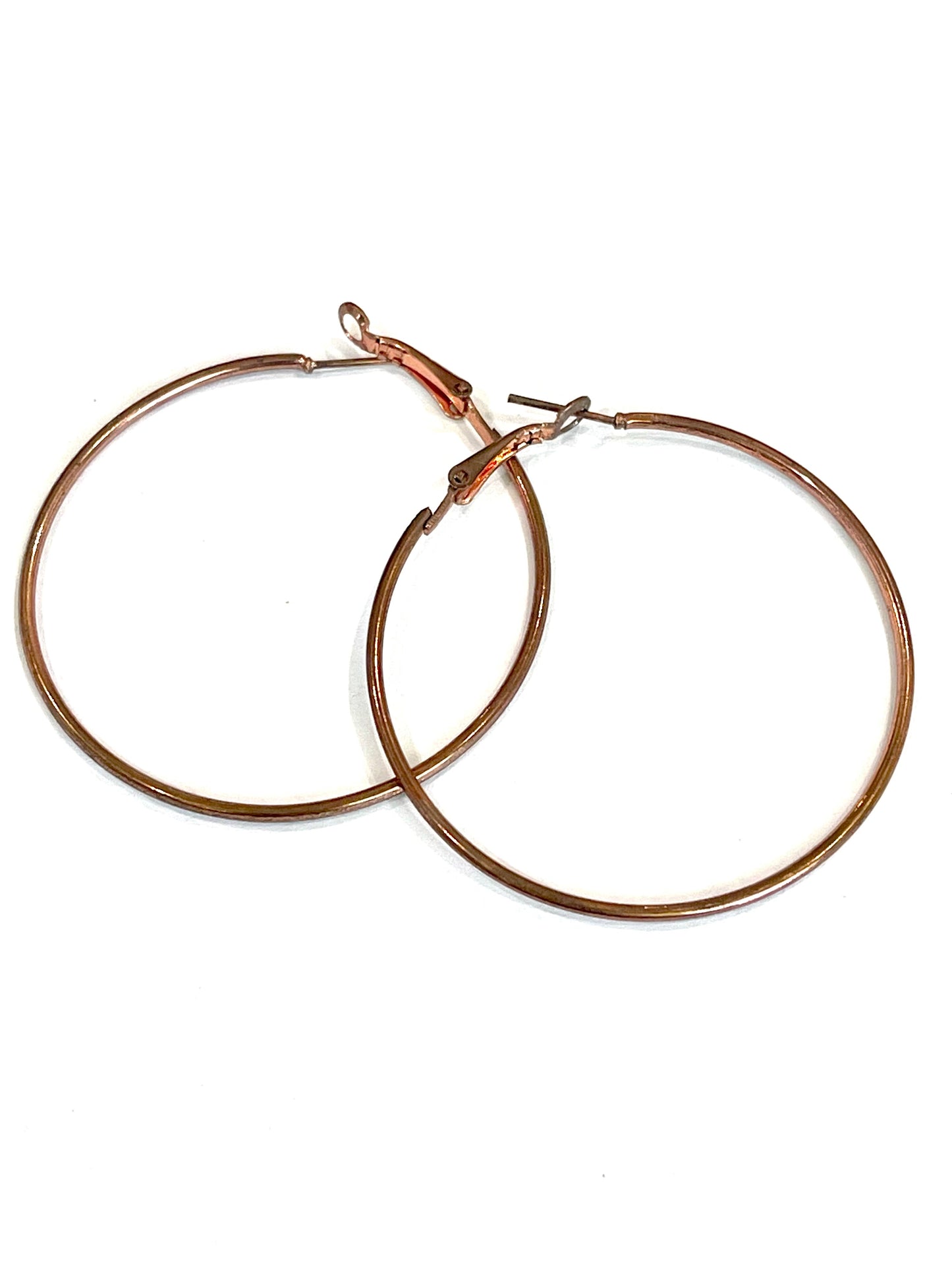 Vintage Handmade Copper Hoop Earrings