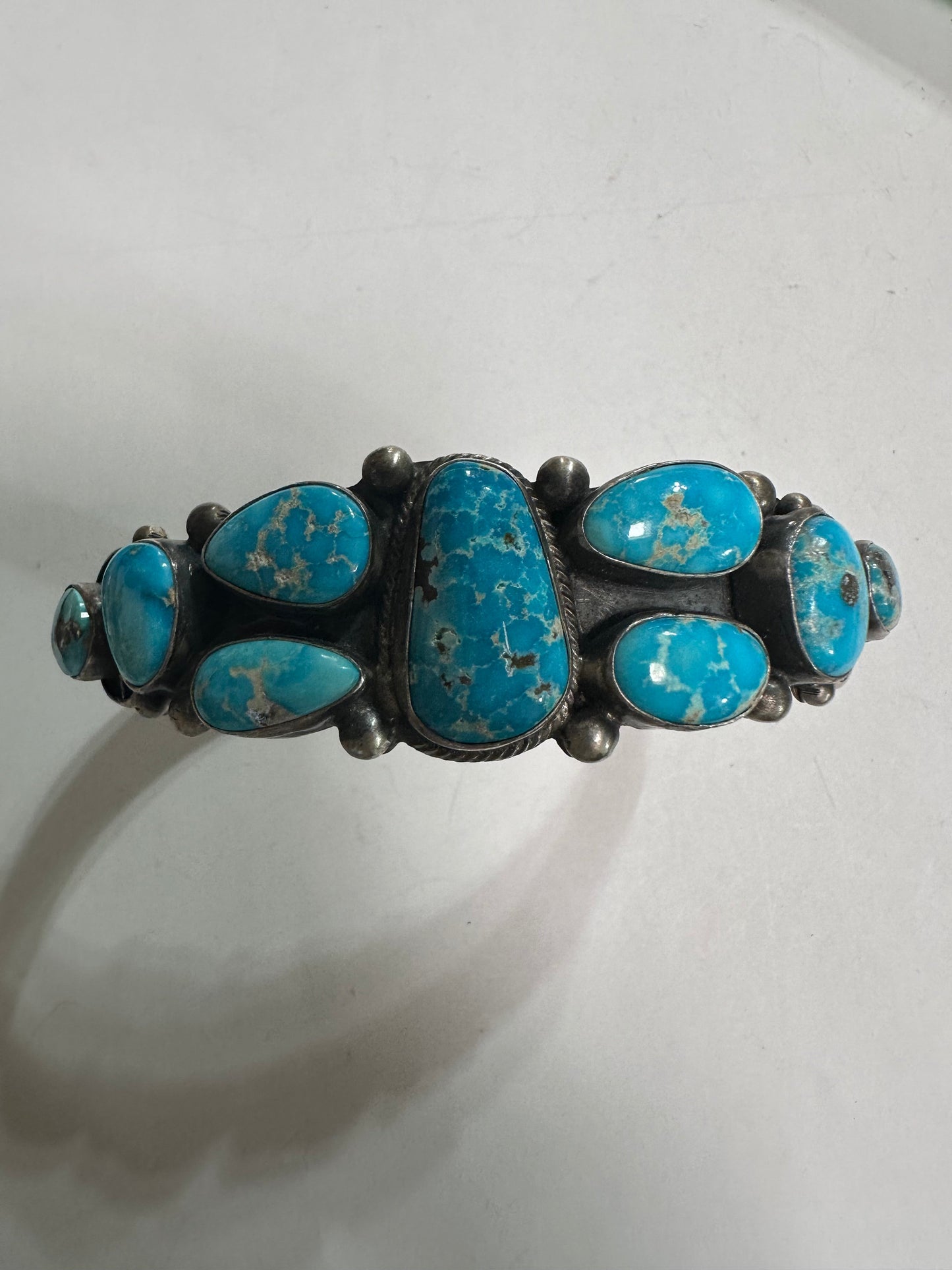 Beautiful Kathleen Livingston Handcrafted Sterling Turquoise Bracelet Cuff Signed