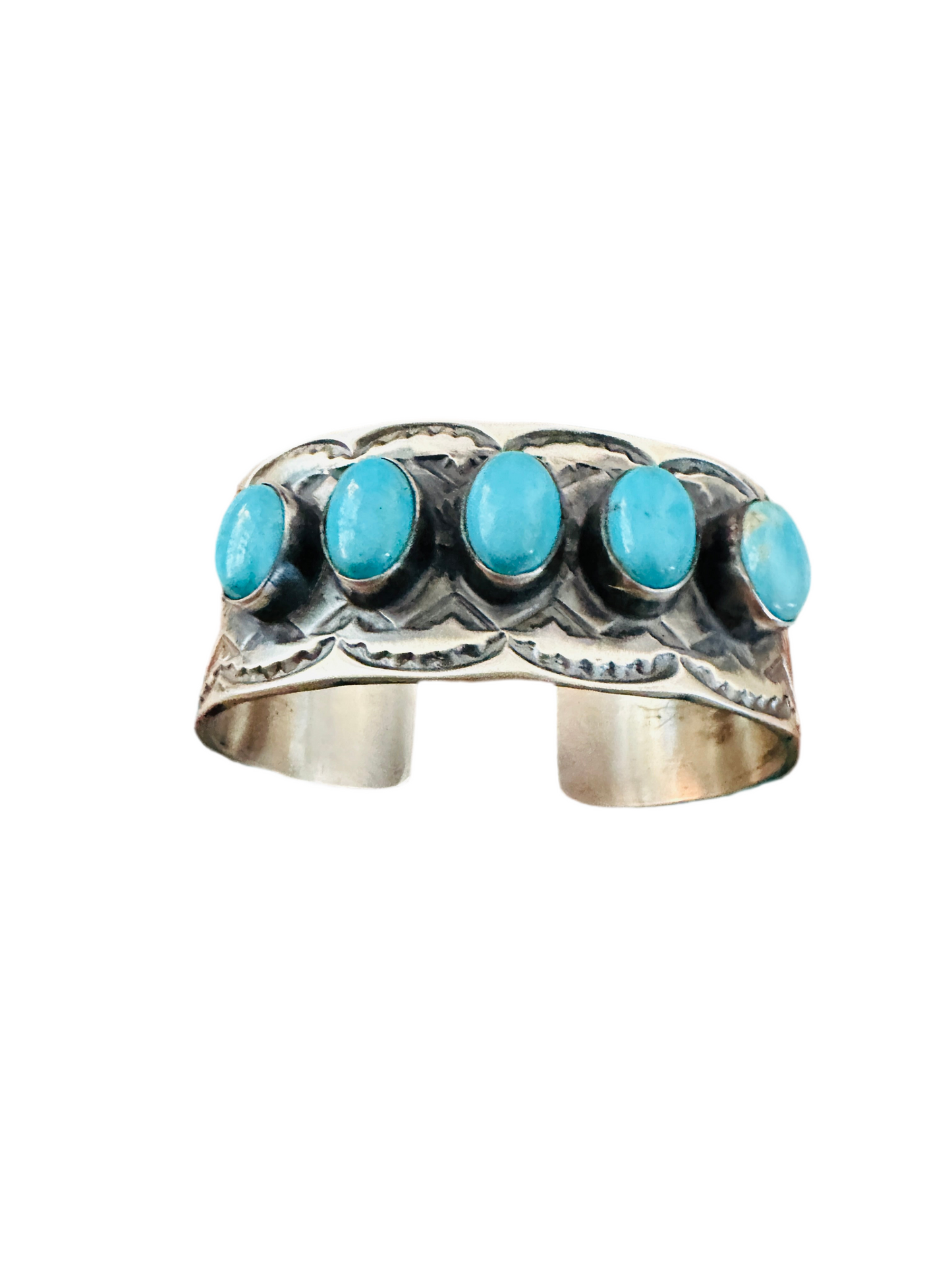 Handcrafted Sterling Silver & Turquoise Cuff Bracelet by Chimney Butte /