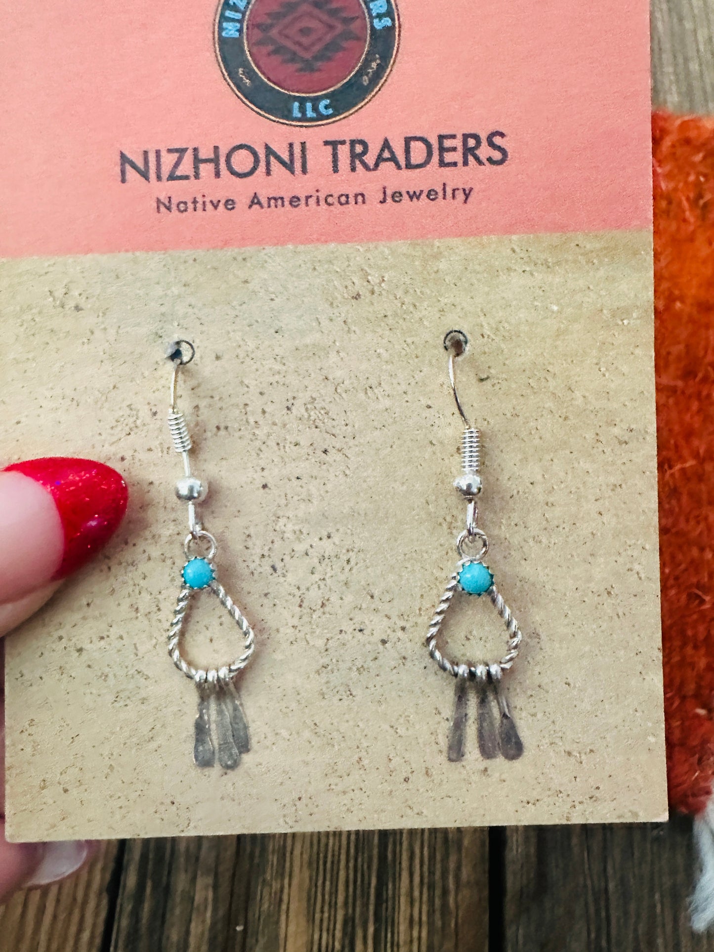 Handcrafted Turquoise & Sterling Silver Tassel Dangle Earrings
