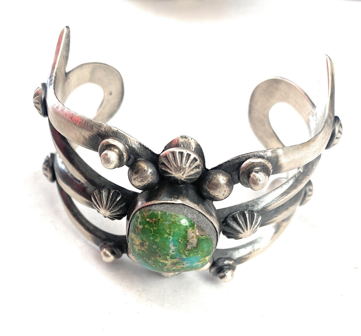 Handcrafted Sterling Silver & Sonoran Mountain Turquoise Cuff Bracelet by Chimney Butte