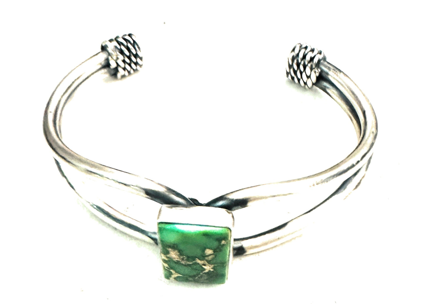Handcrafted Sonoran Gold Turquoise & Sterling Silver Cuff Bracelet