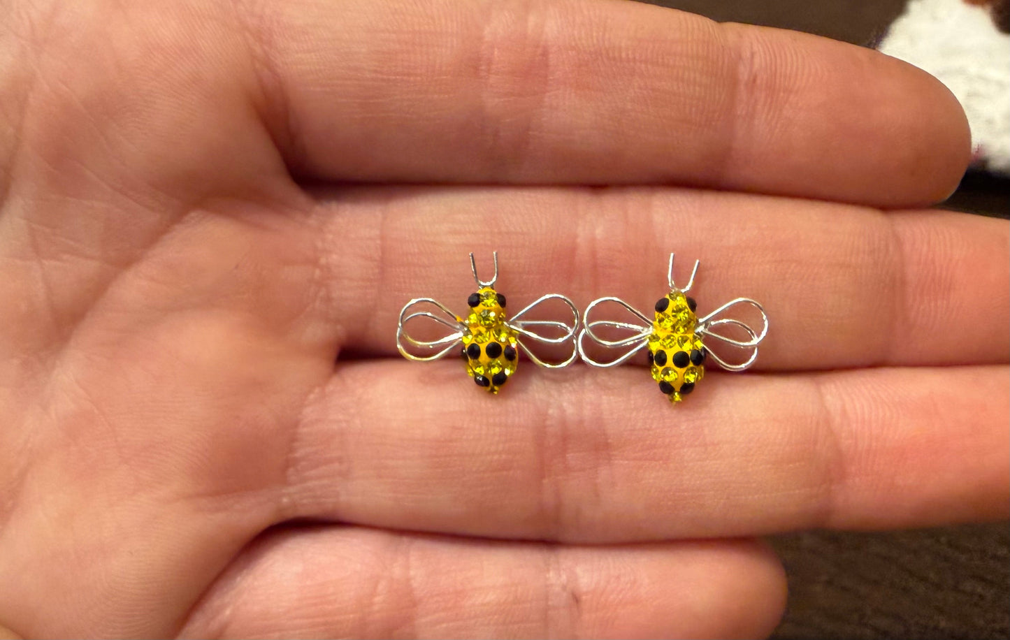 Bumble Bee CZ Sterling Silver Earrings