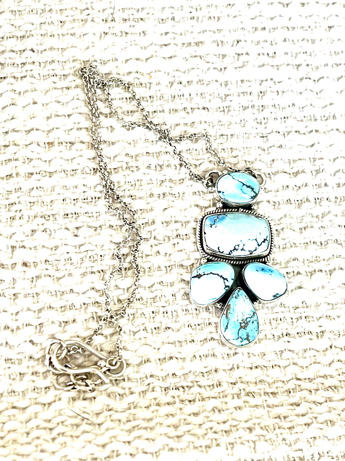 Handcrafted Sterling Silver & Golden Hills Cluster Necklace
