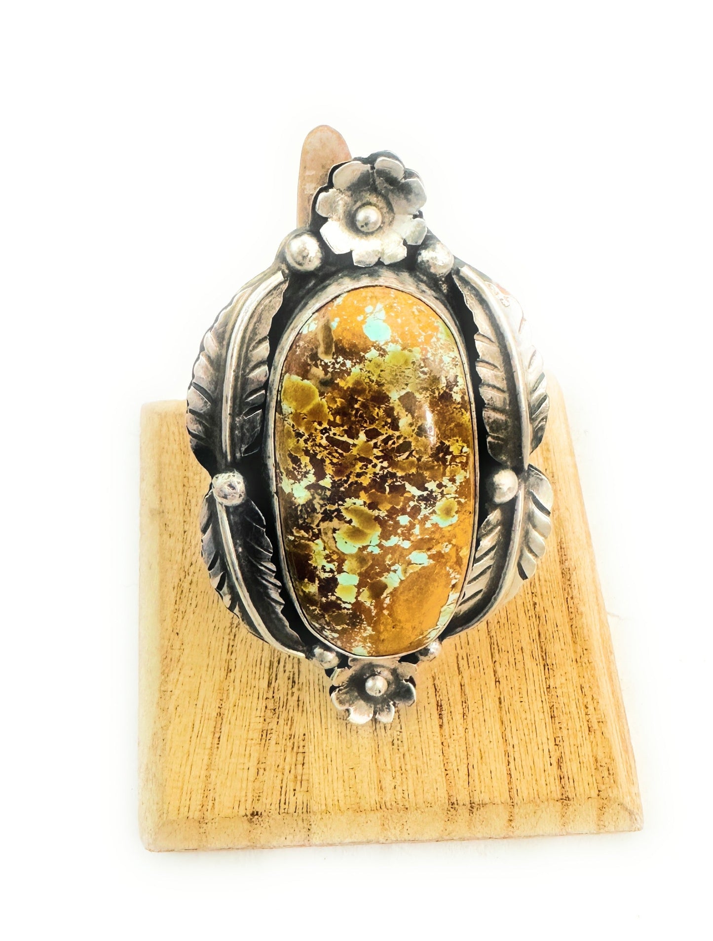 Handcrafted Royston Turquoise & Sterling Silver Ring Size 6.5