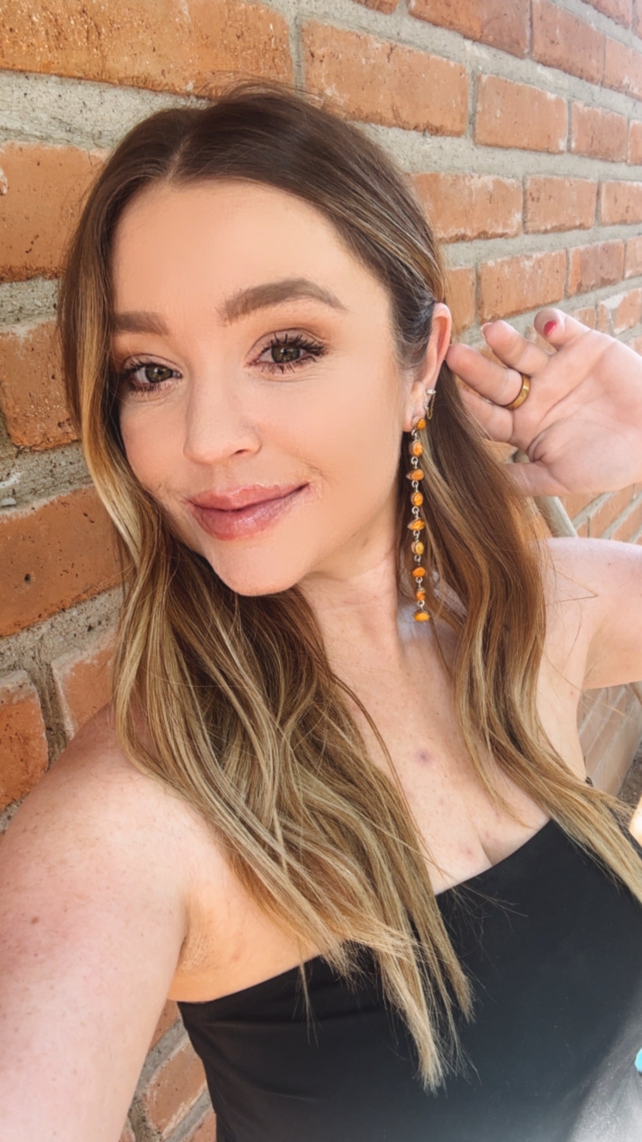 Handmade Honky Tonk Bumble Bee and Sterling Silver Dangle Earrings