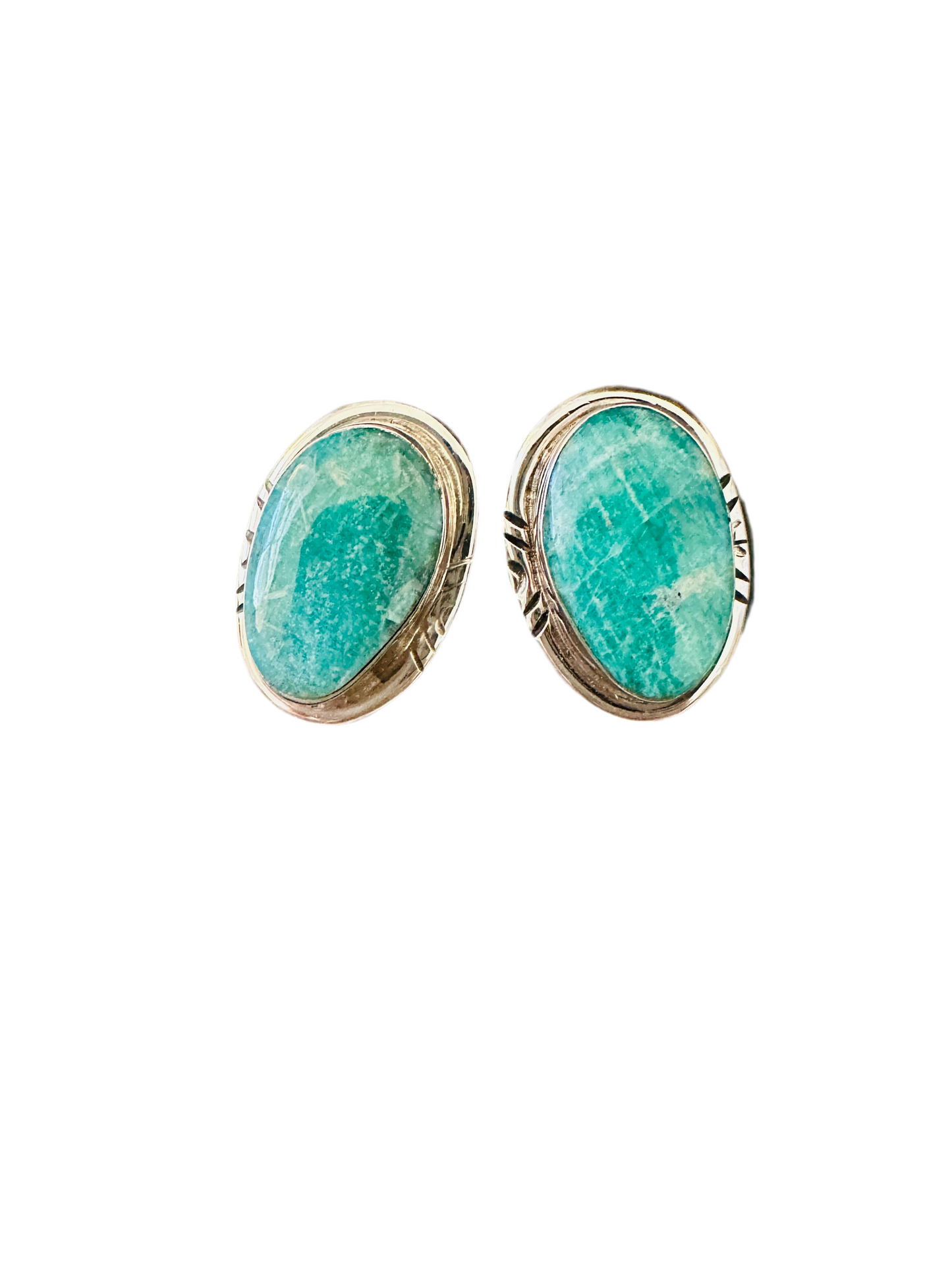 Handcrafted Turquoise & Sterling Silver Post Earrings