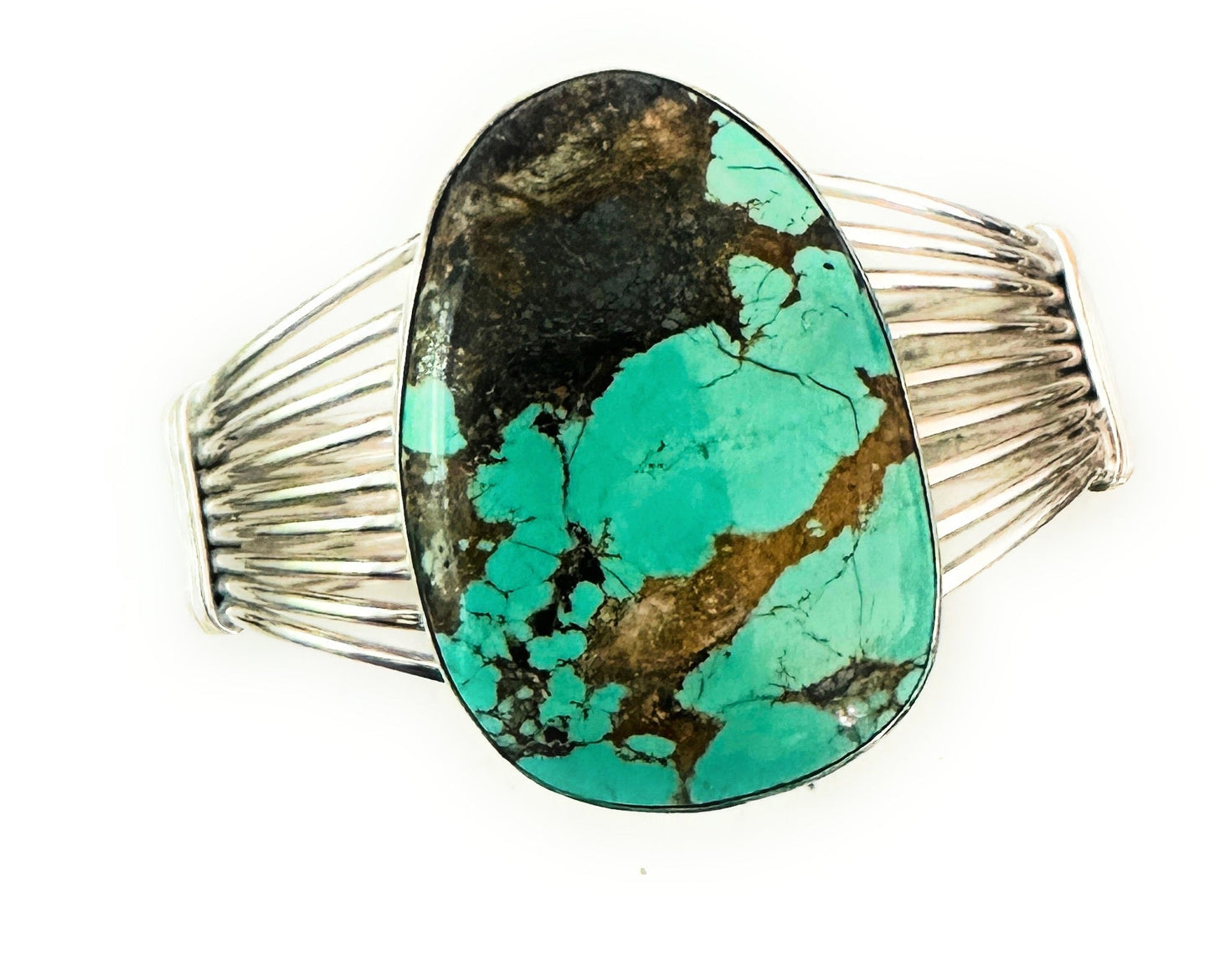 Handcrafted Royston Turquoise & Sterling Silver Cuff Bracelet
