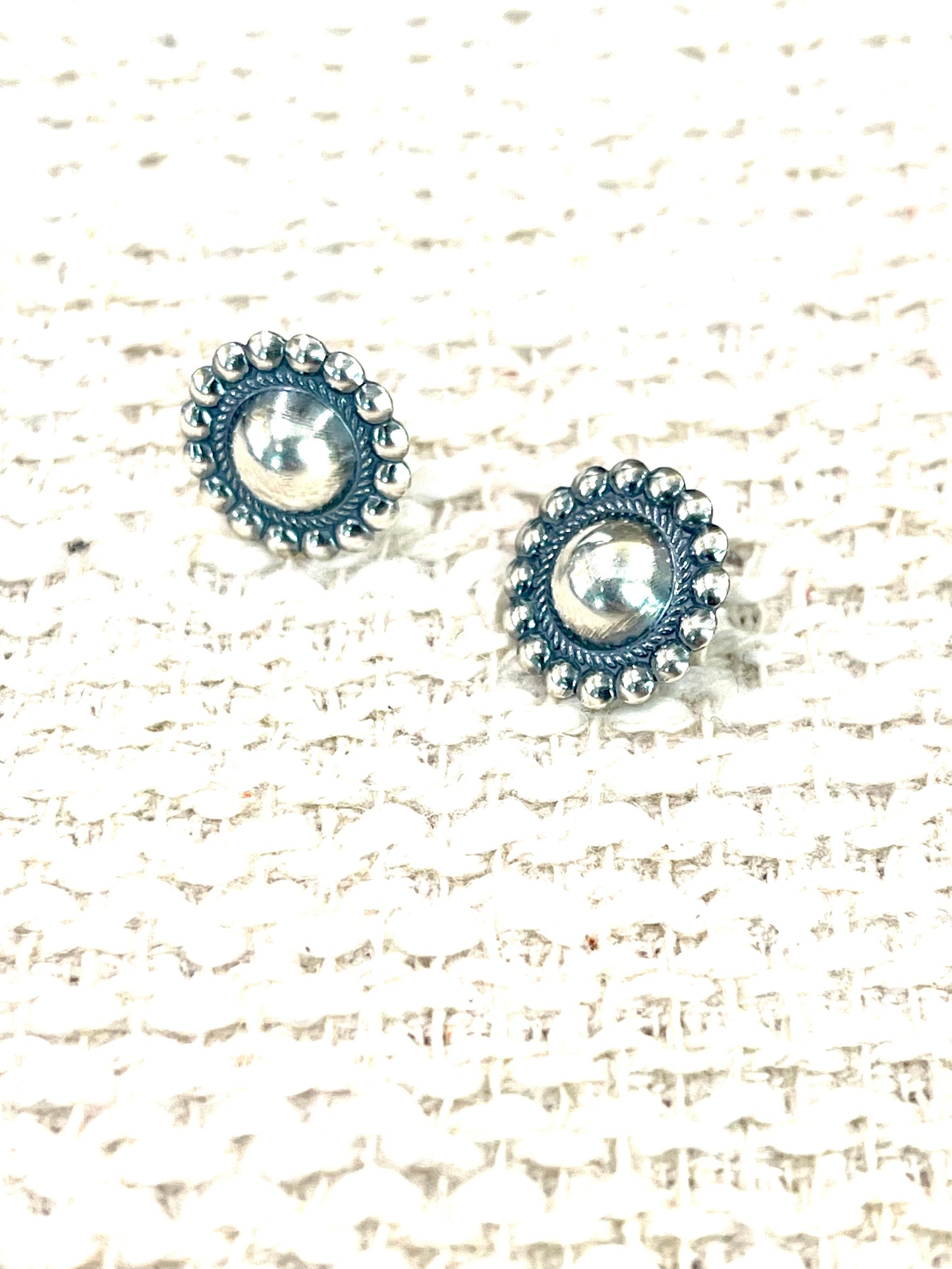 Handmade Sterling Silver Post Circle Earrings