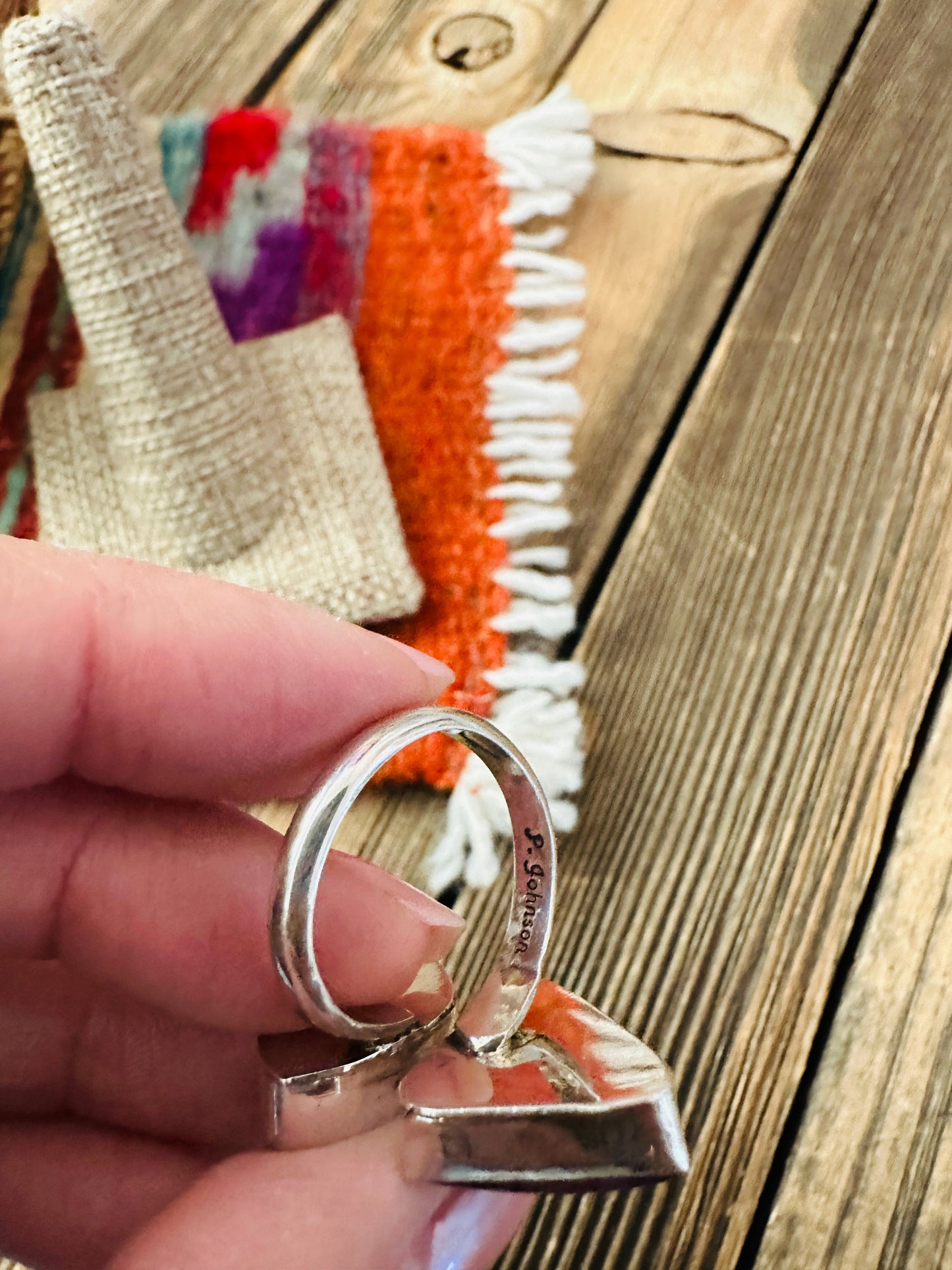Handcrafted Purple Spiny Oyster & Sterling Silver Adjustable Ring