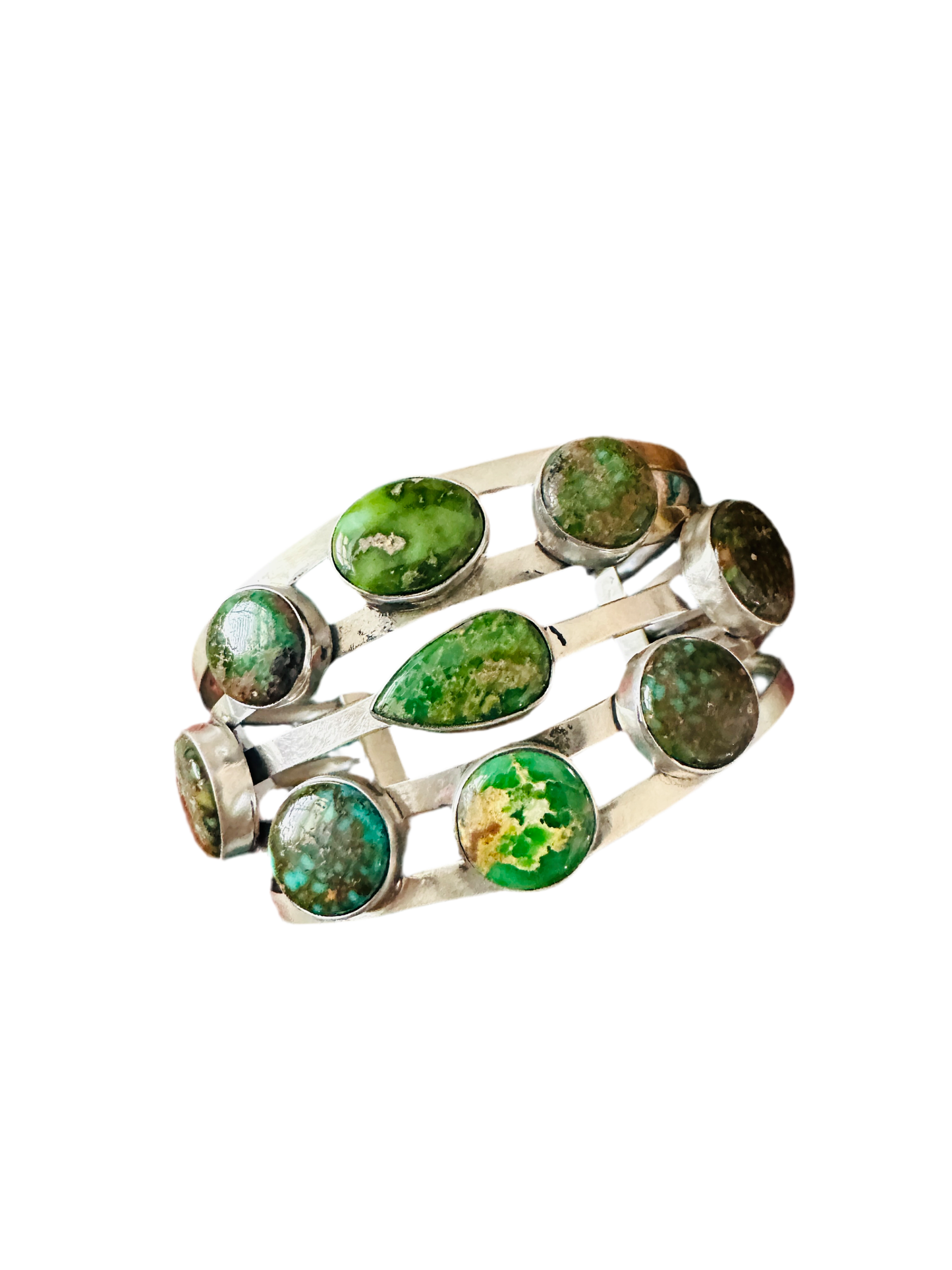 Handcrafted Royston Turquoise & Sterling Silver Cuff Bracelet /