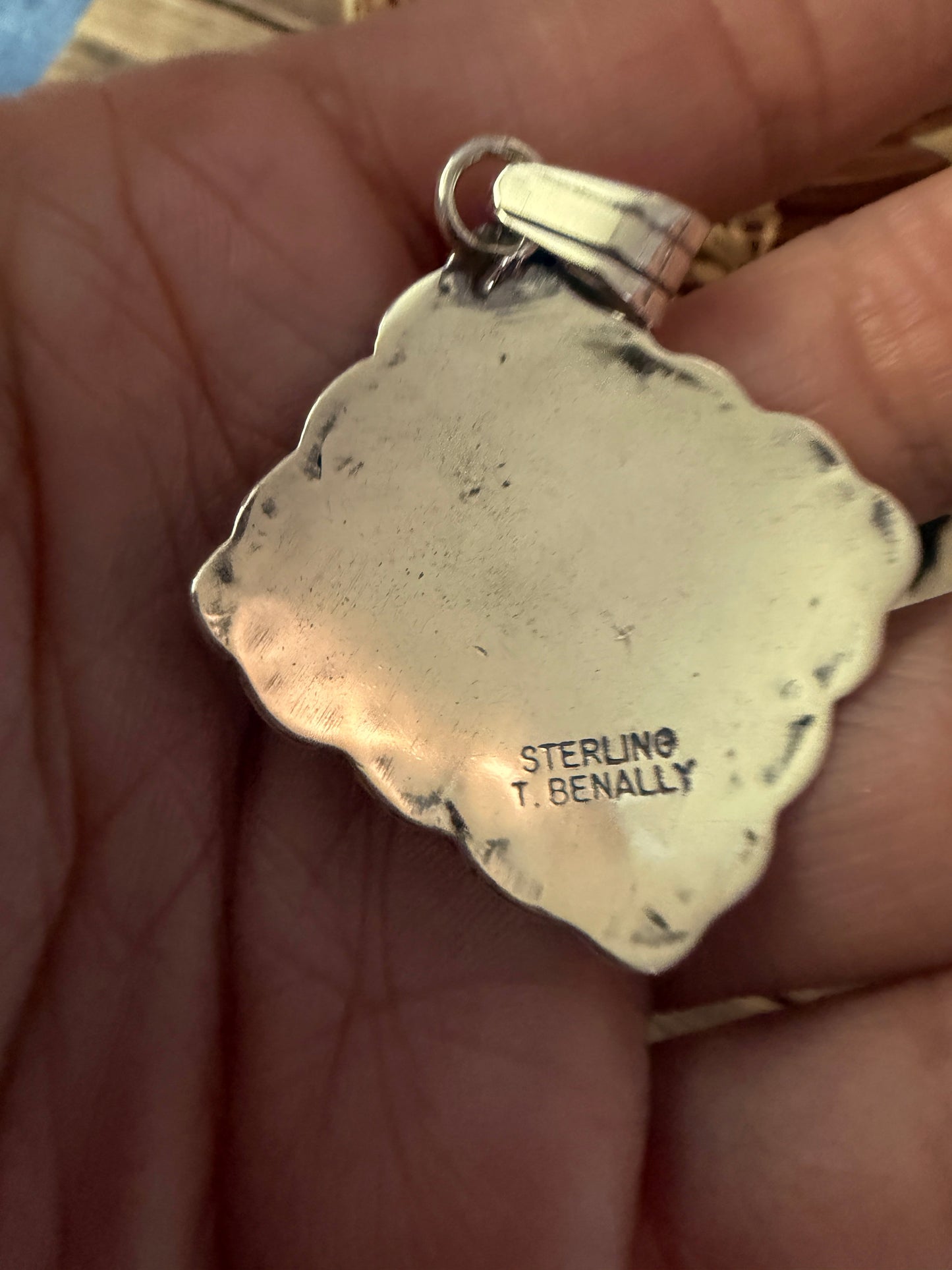 Handcrafted Sterling Silver and Multi Stone Cluster Pendant by Tina Benally