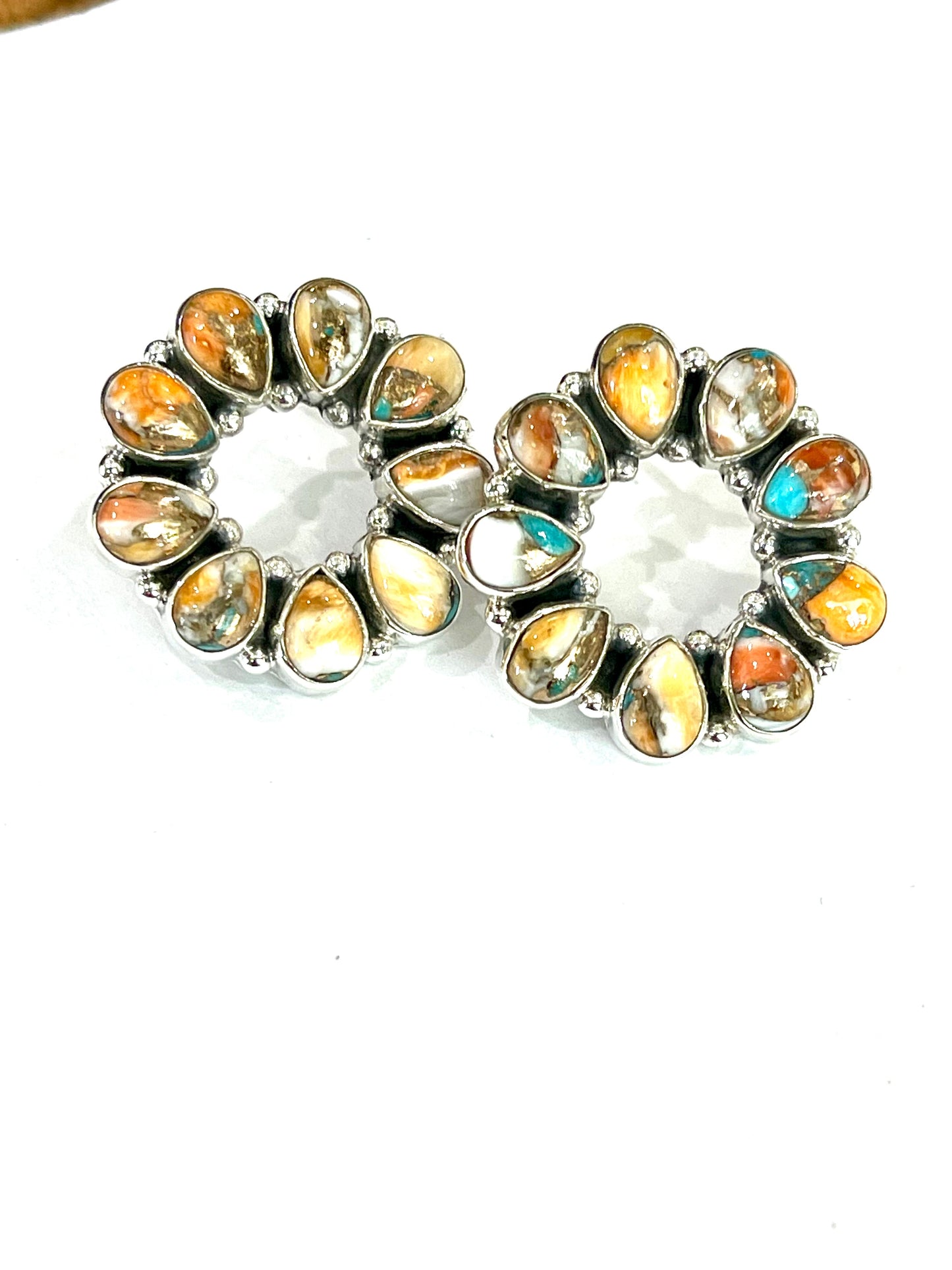 Handmade Spice & Sterling Silver Earrings more orange
