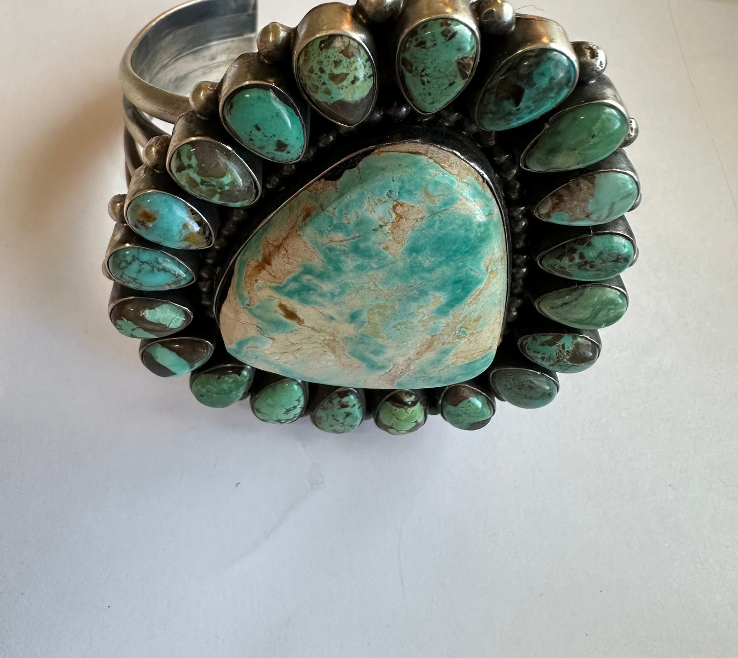 Handcrafted Sterling Silver & Turquoise Cuff Bracelet By B Yellowhorse /
