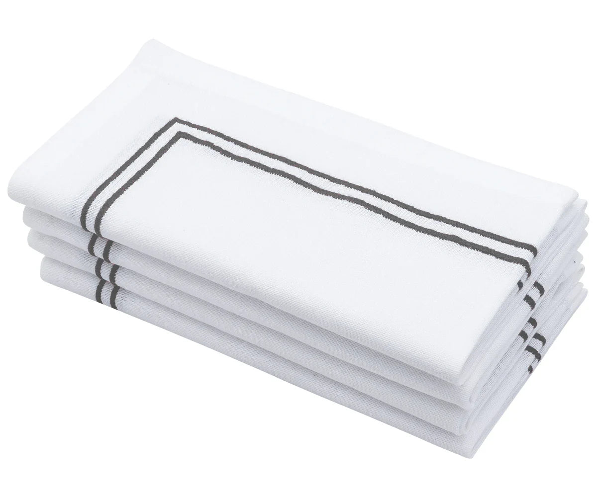 Gray Double Line Embroidery Napkins
