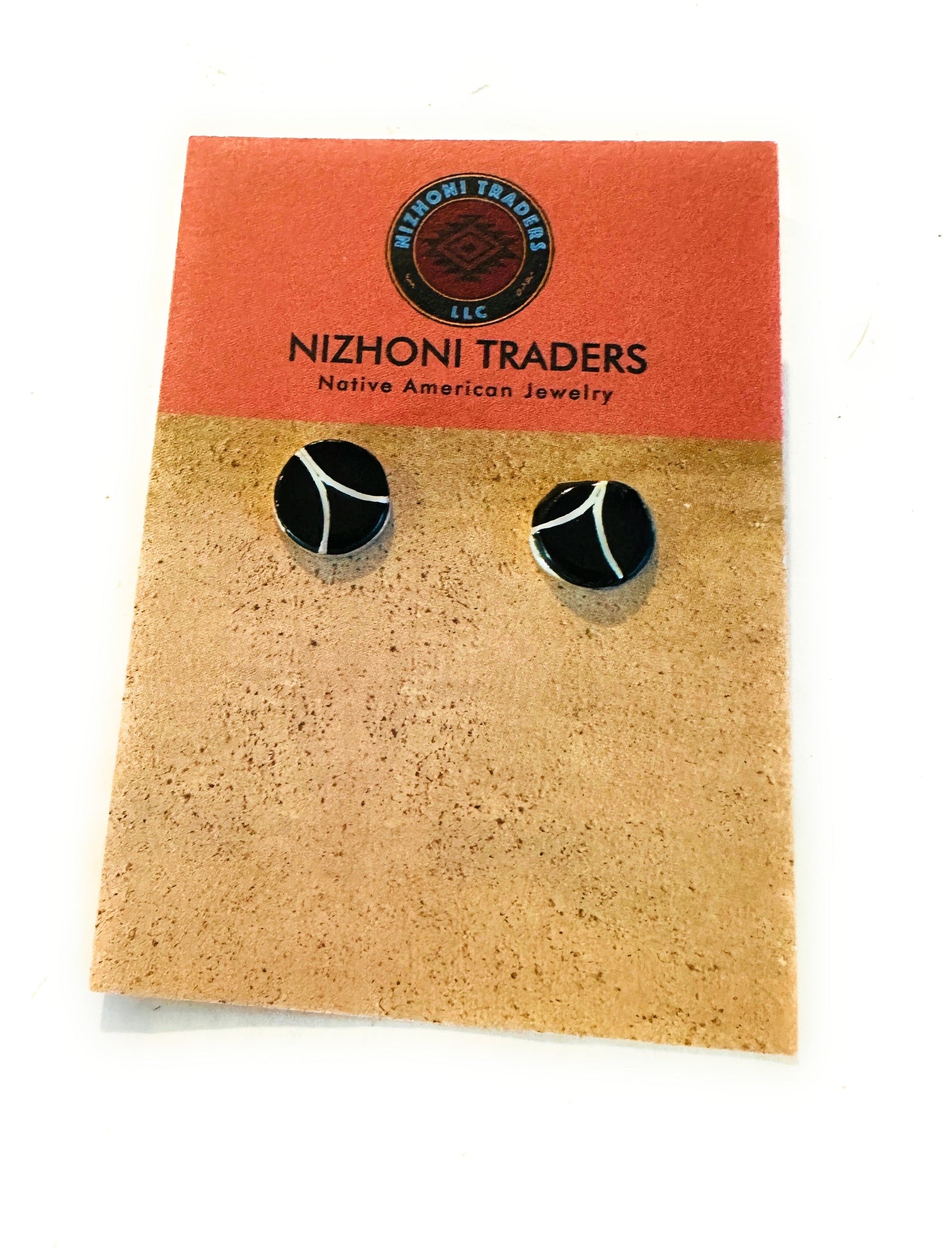 Handcrafted Sterling Silver & Black Onyx Inlay Stud Earrings