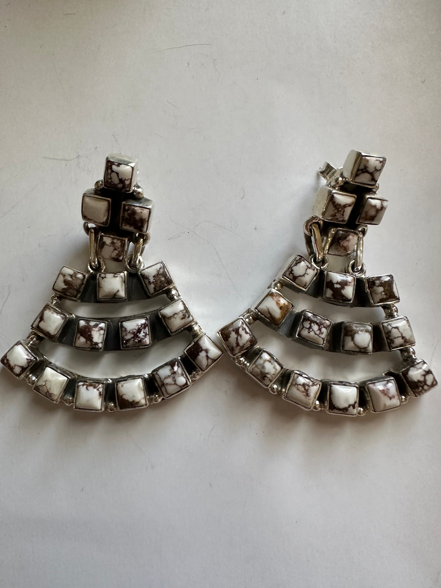 Handmade Wild Horse & Sterling Silver Dangle Earrings