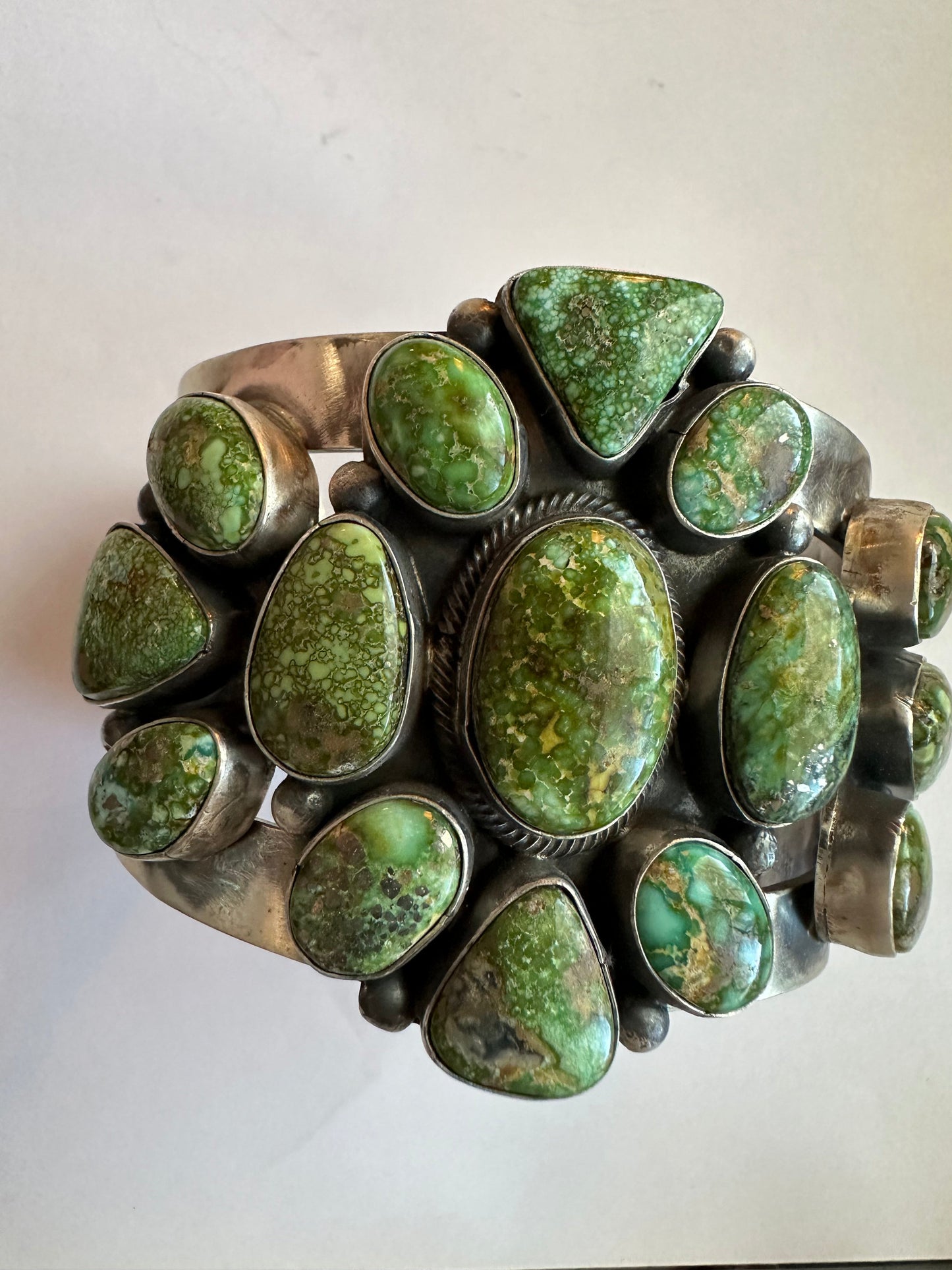 Handcrafted Sterling Silver & Sonoran Gold Turquoise Cuff Bracelet By B Johnson /