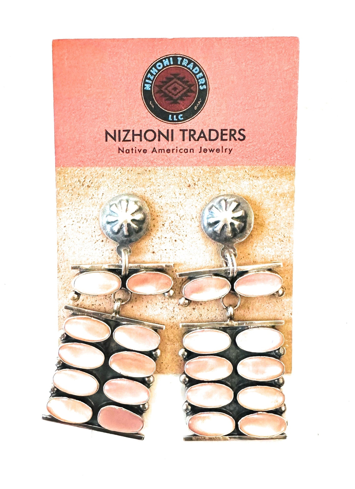 Handcrafted Mother of Pearl & Sterling Silver Dangle Earrings