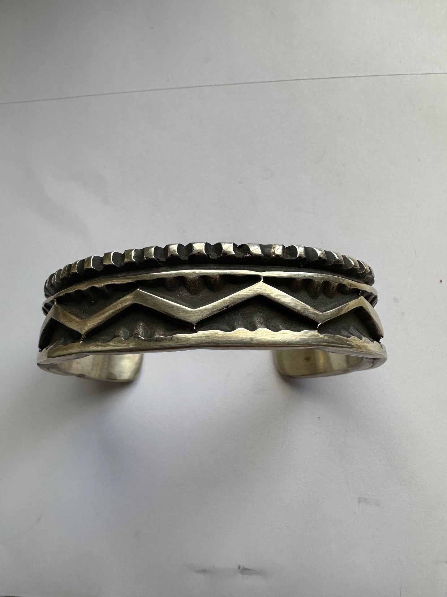 Elvira Bill Handcrafted Sterling Silver Cuff Bracelet Signed