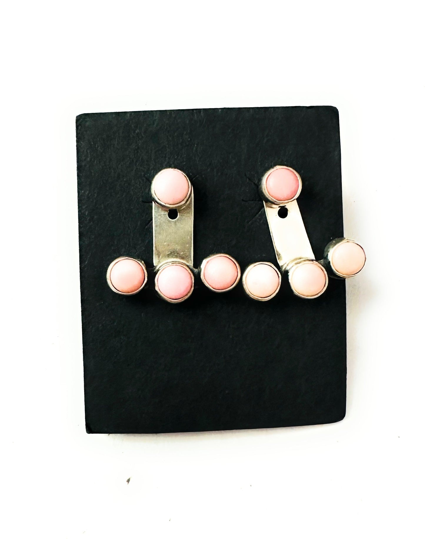 Handcrafted Queen Pink Conch & Sterling Silver Post Earrings