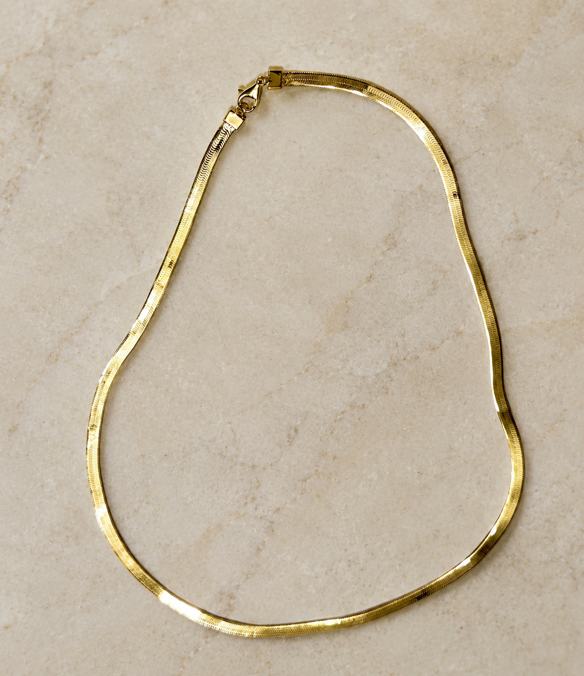 Sterling Silver 14k Gold Plated Herringbone Chain 20”
