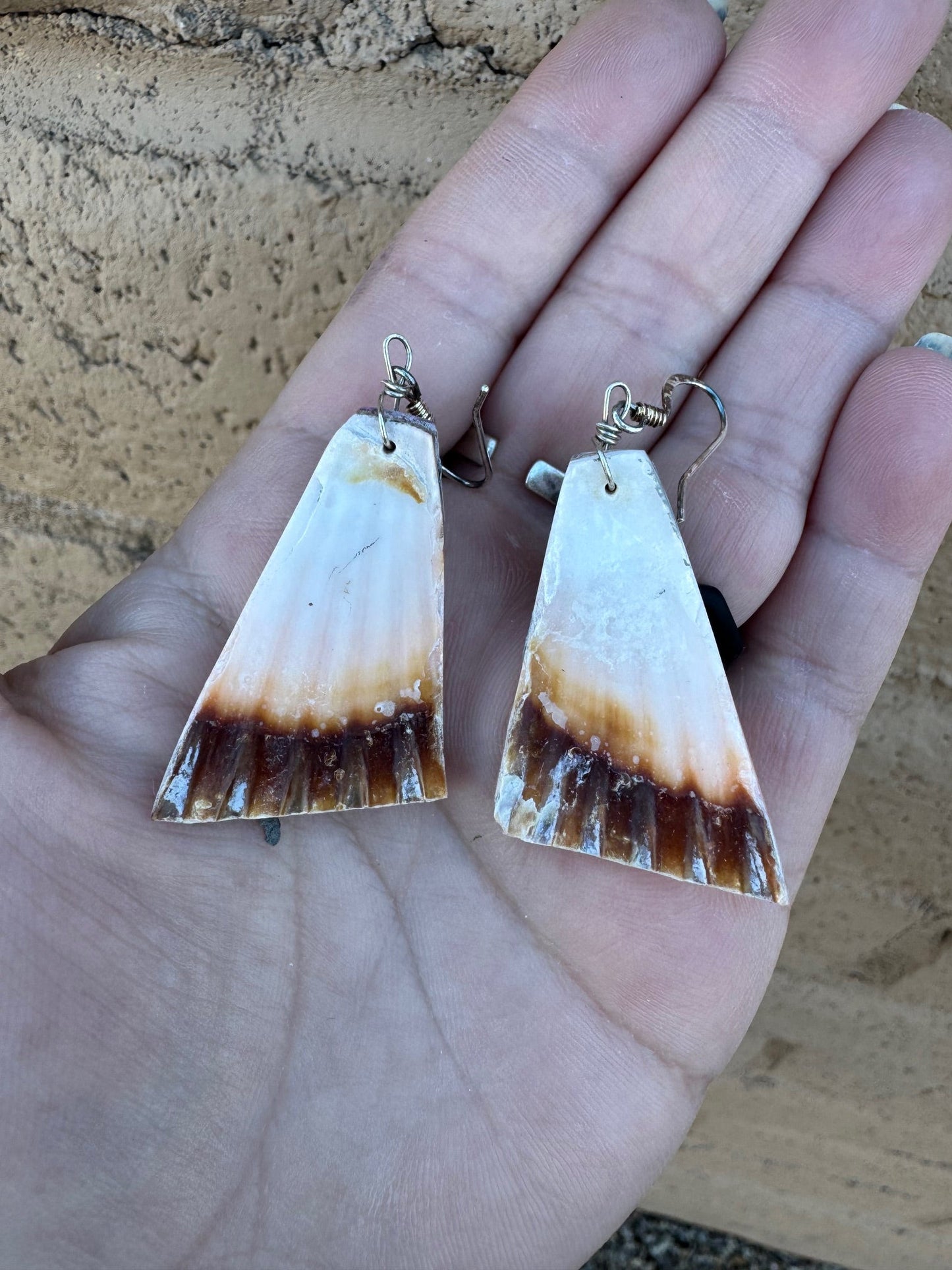 Handcrafted Pink Dream Inlay & Shell Dangle Earrings