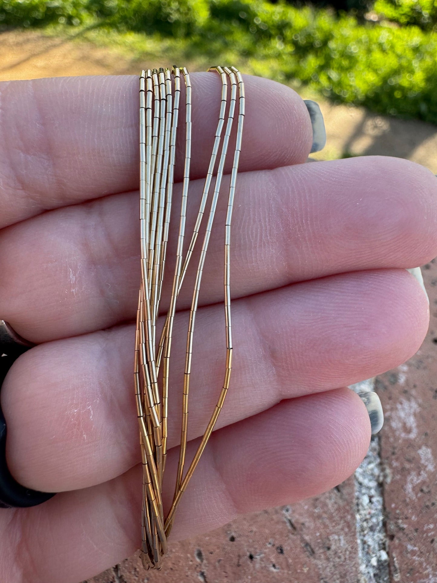 Handmade Liquid Gold 10 Strand Bracelet 7"