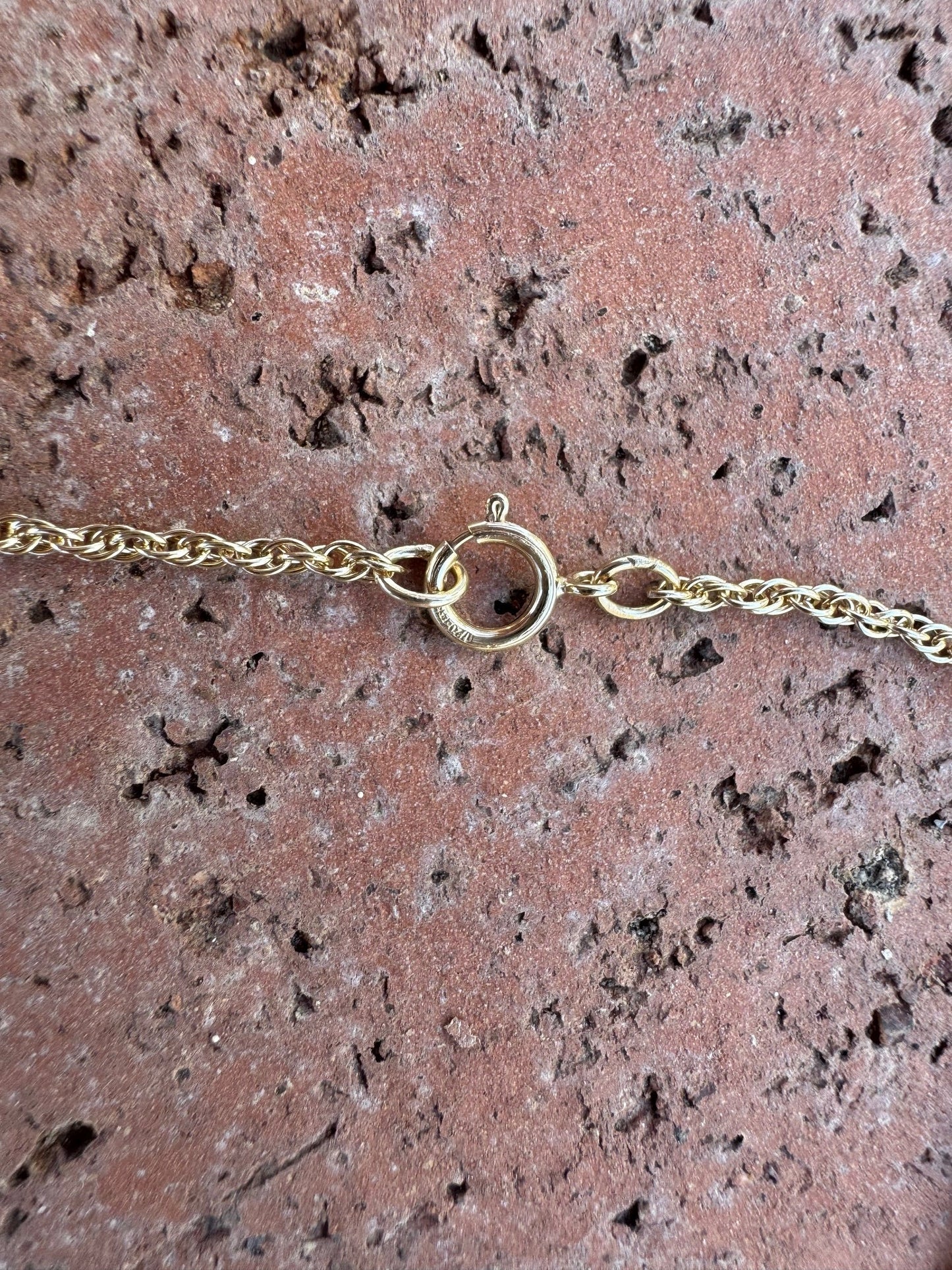 Handmade Gold Filled Over Sterling Silver & Opal Inlay Pendant Necklace 16"