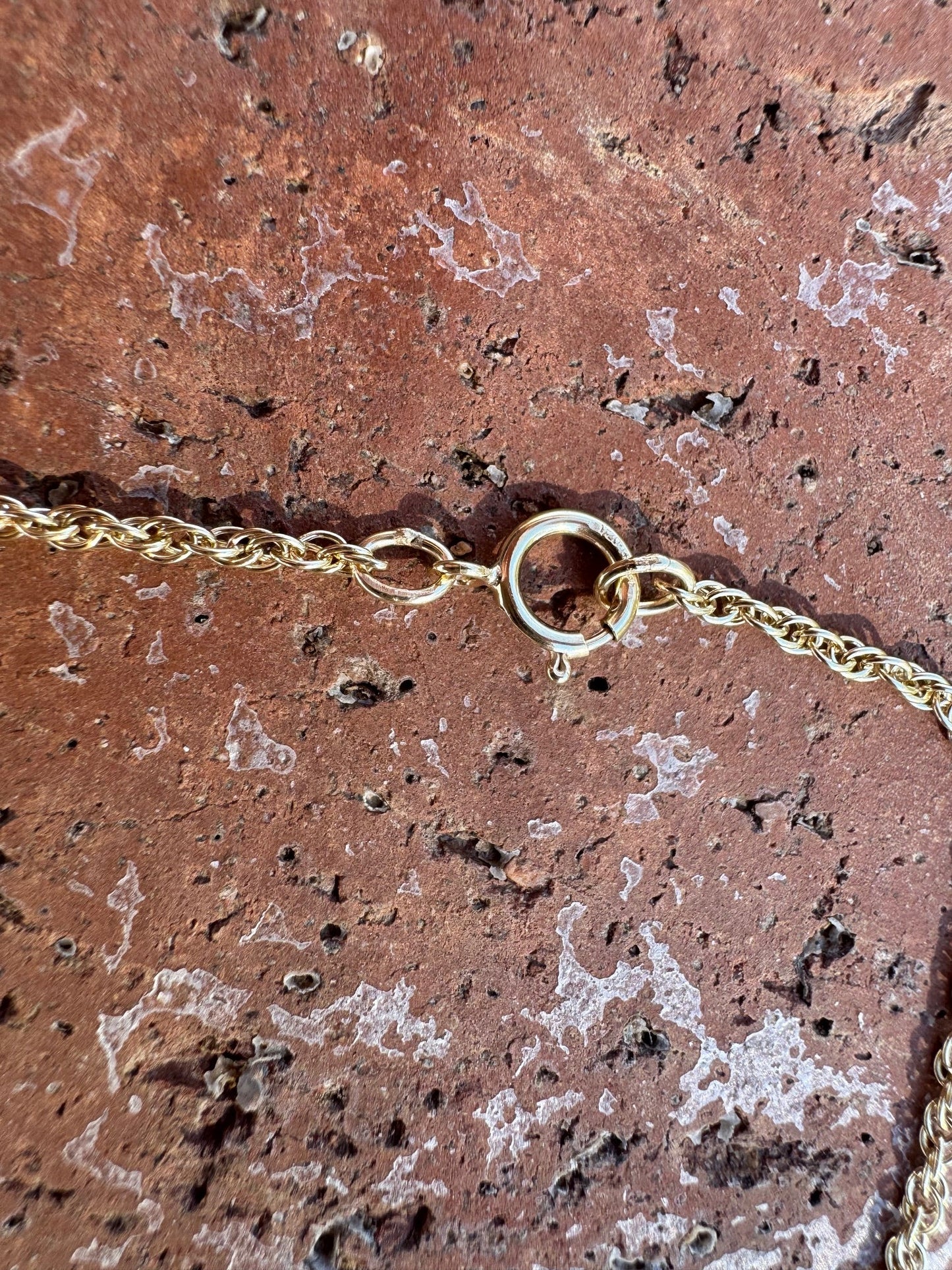 Handmade Gold Filled Over Sterling Silver & Opal Inlay Pendant Necklace 16"