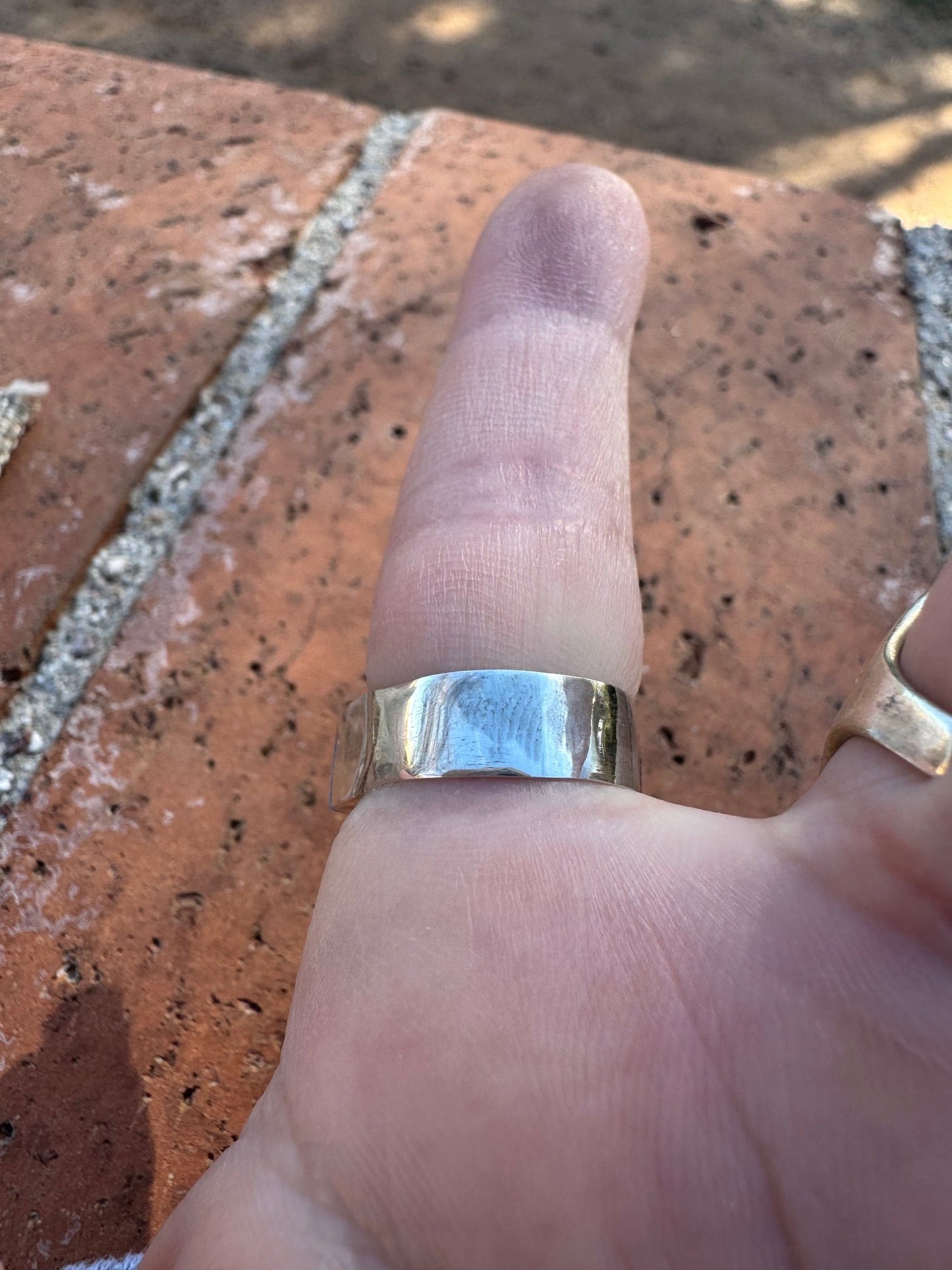 Handcrafted Sterling Silver & Blue Fire Opal Inlay Band Ring