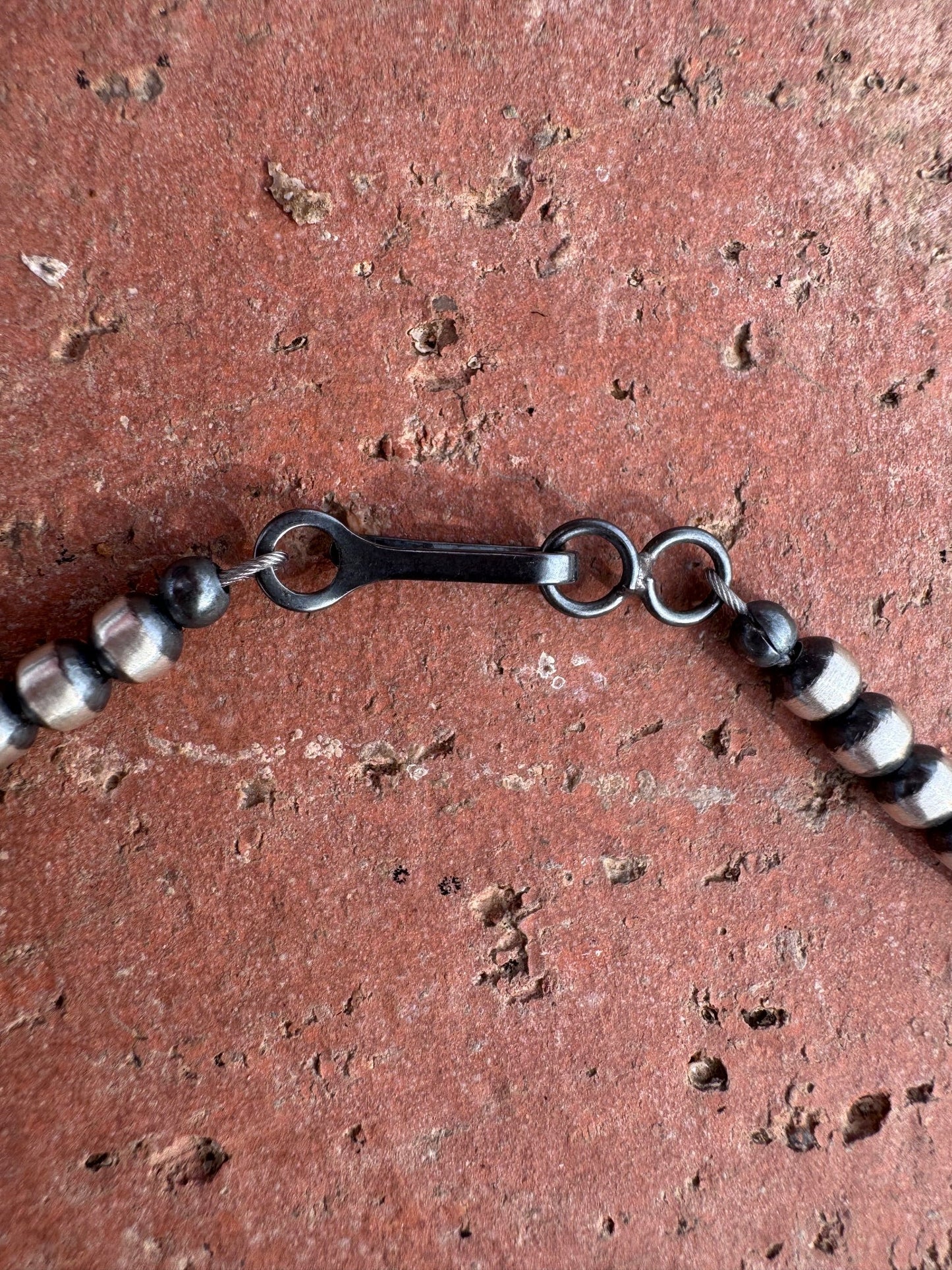 Handcrafted Sterling Silver & Gold Overlay 4-6mm Beaded Necklace