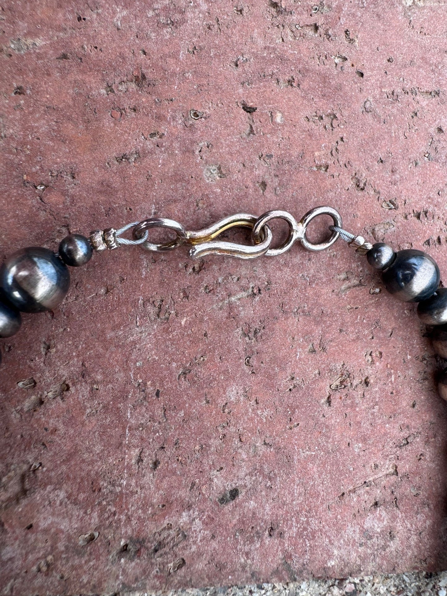 Handcrafted Turquoise & Sterling Silver Pearl 4mm-10mm 12 Strand Necklace 28"