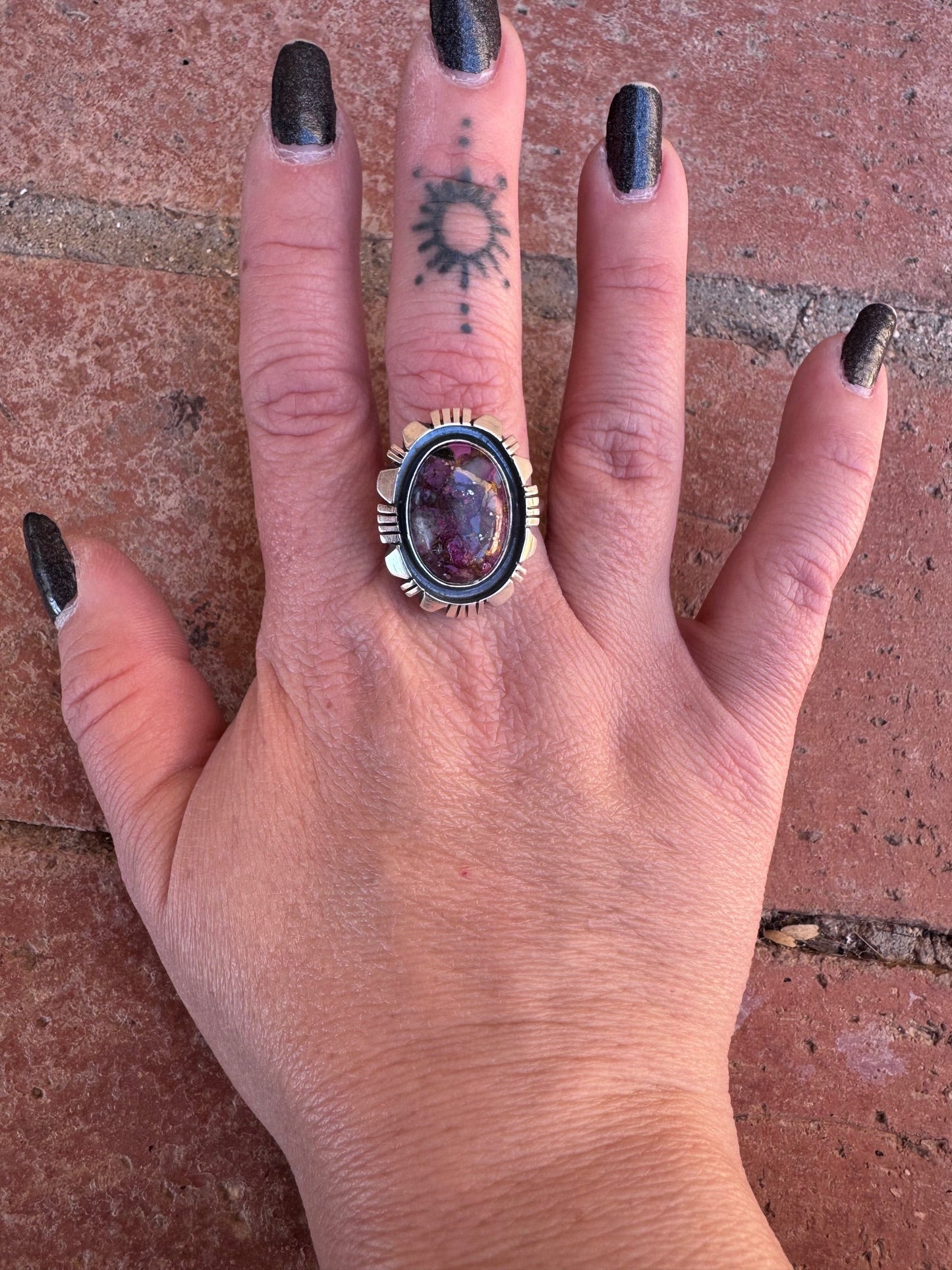 Handcrafted Sterling Silver & Purple Dream Mojave Adjustable Ring