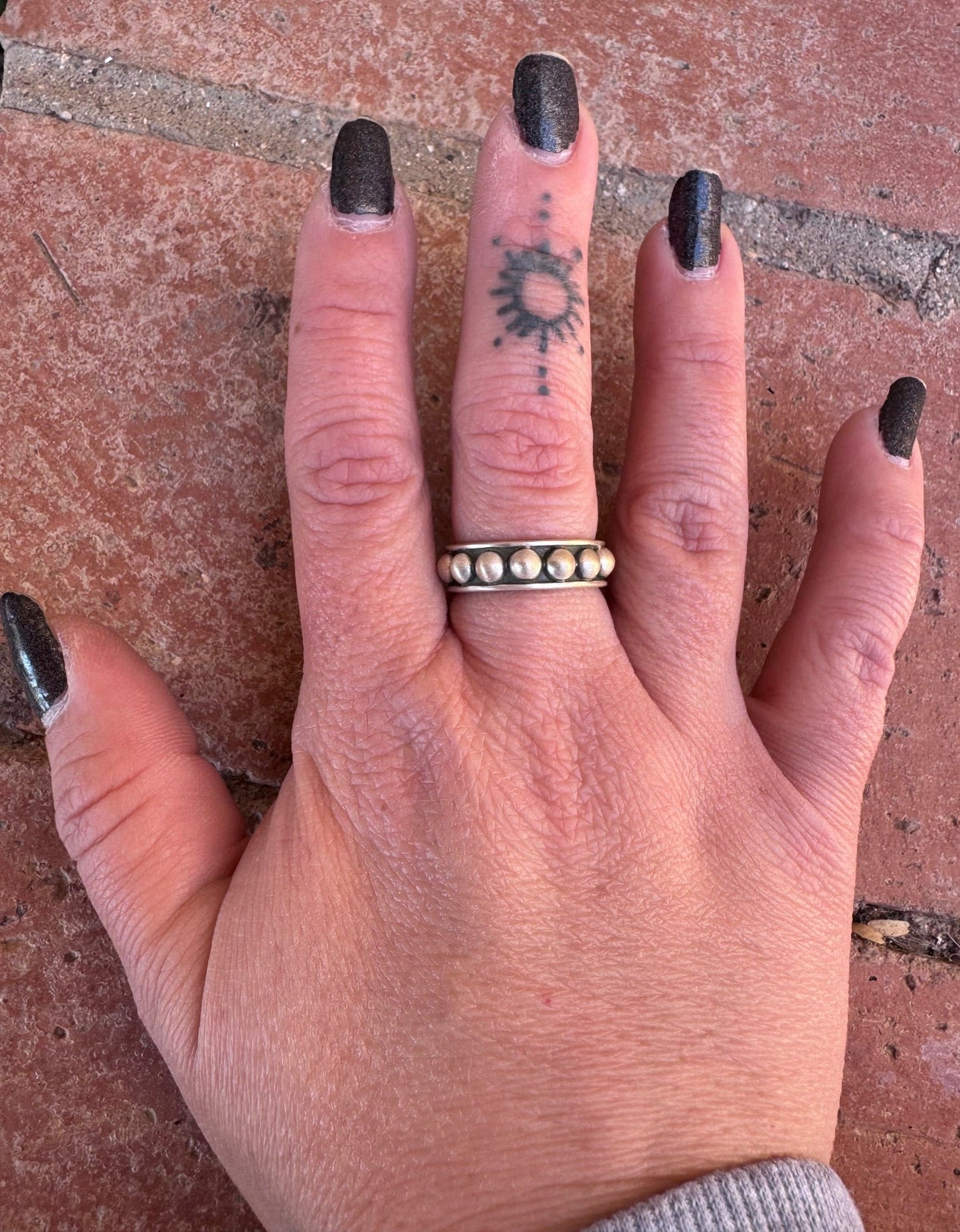 Handmade Brushed Sterling Silver 4mm Rocker Stacker Adjustable Band Ring