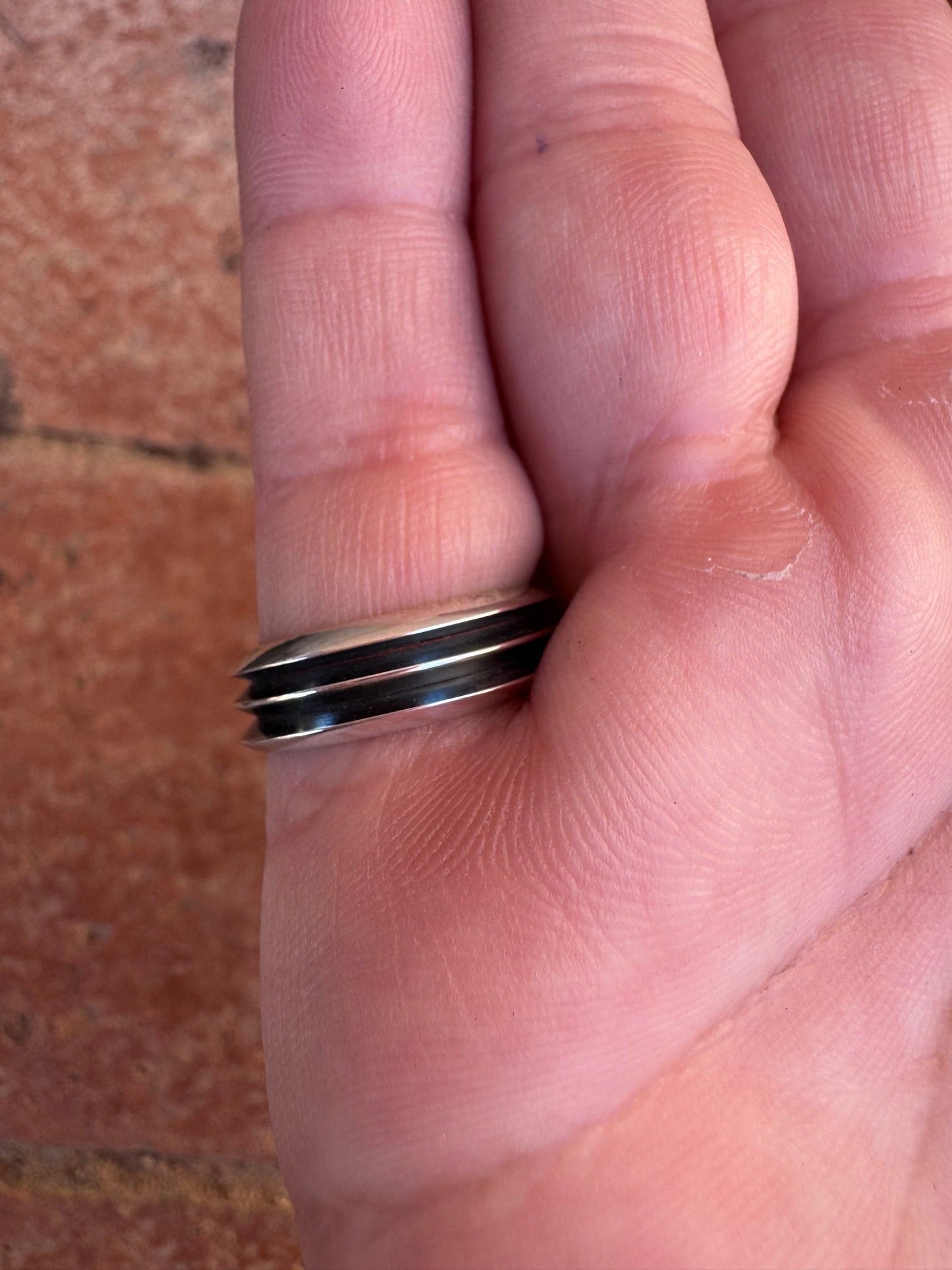 Handcrafted Sterling Silver & Lapis Ring size 5.75