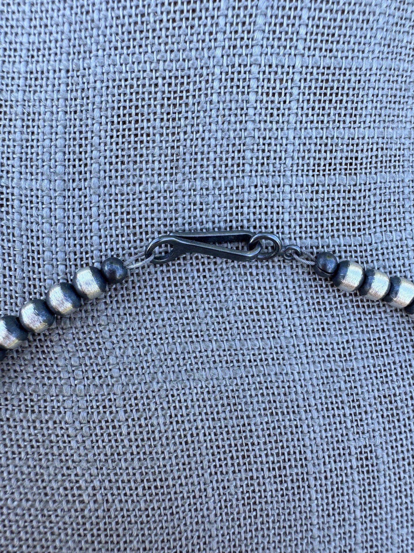 Handcrafted Sterling Silver & Pink Conch Heart 4mm beaded Necklace