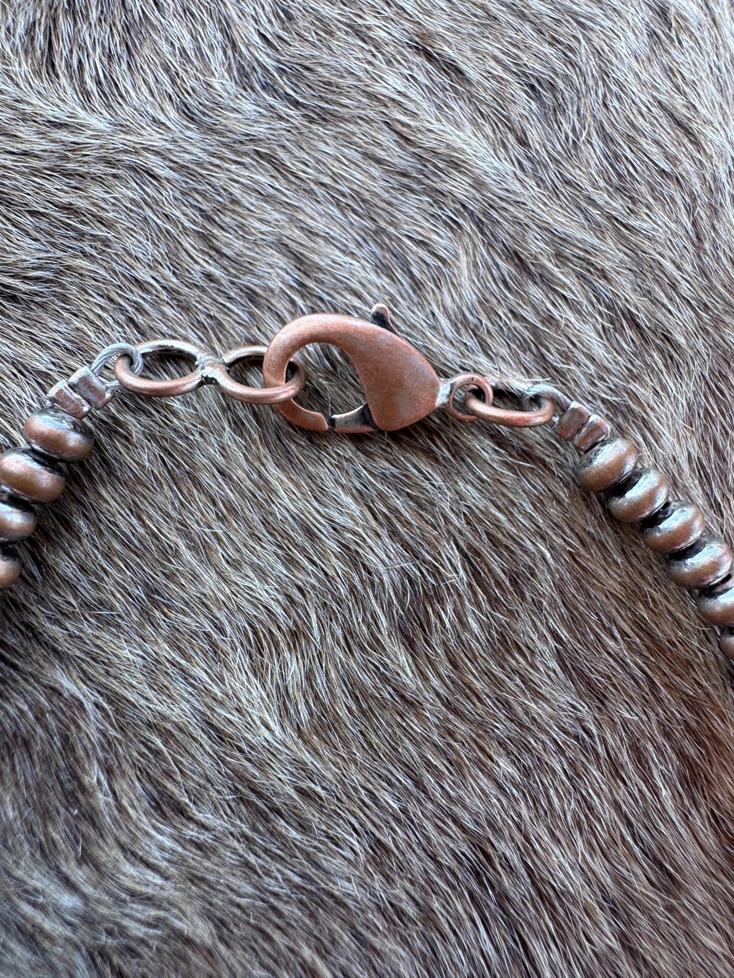Handcrafted Copper 4mm Saucer Beaded Bracelet 7.5"