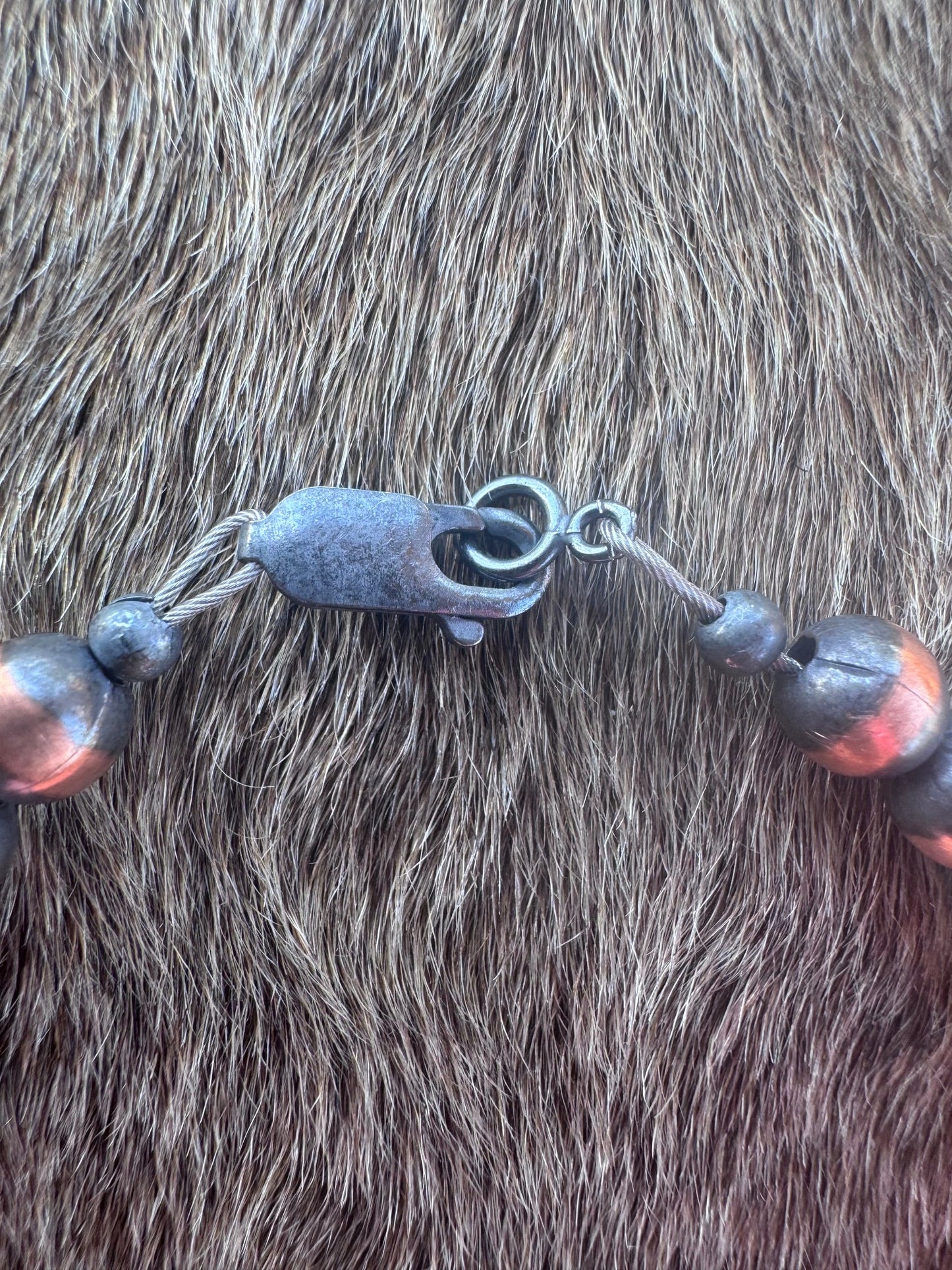 Handcrafted Copper 6mm Beaded Bracelet 7.5"