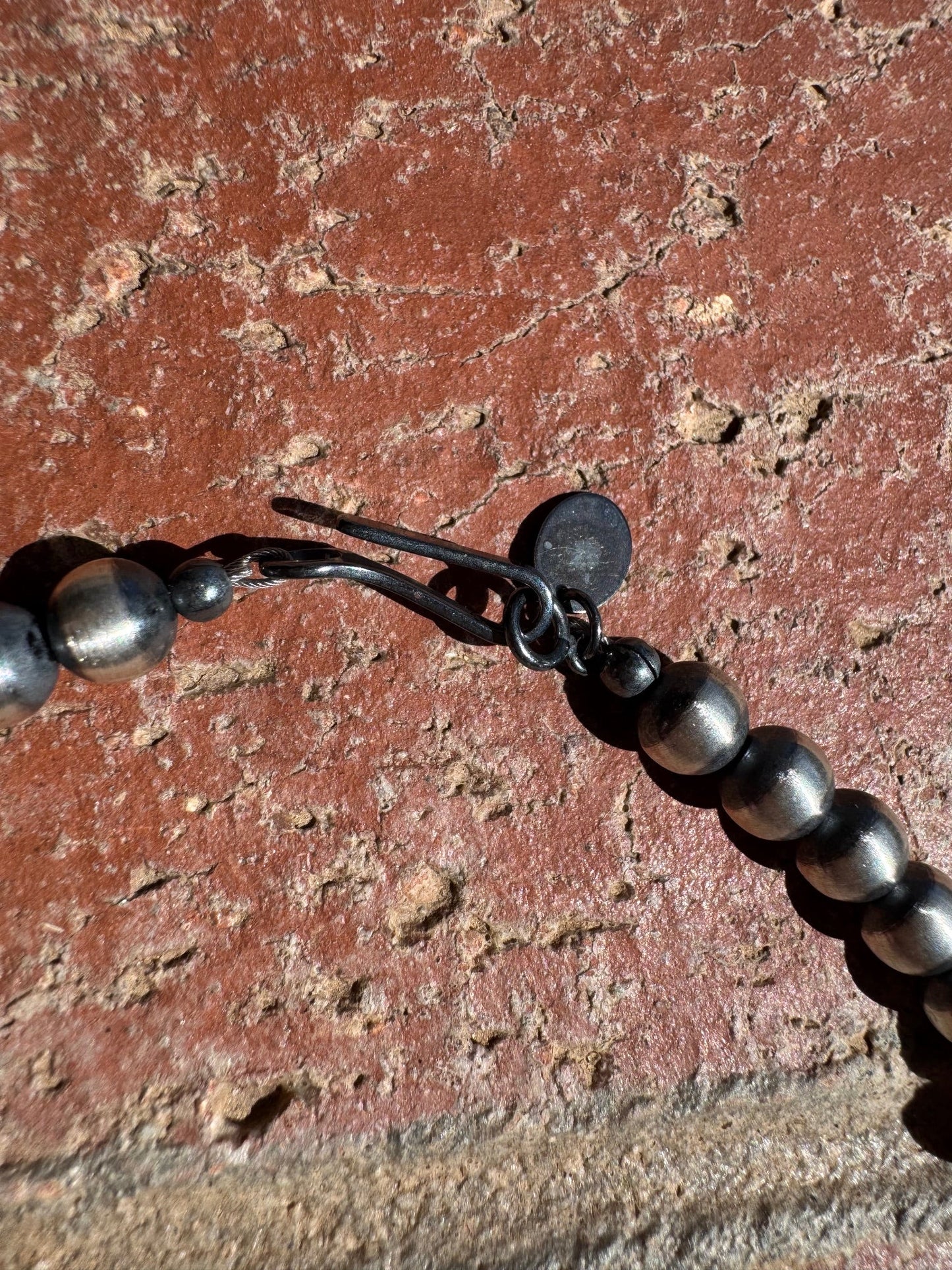 Handcrafted Pink Dream & Sterling Silver 6mm Beaded Necklace 14 inch